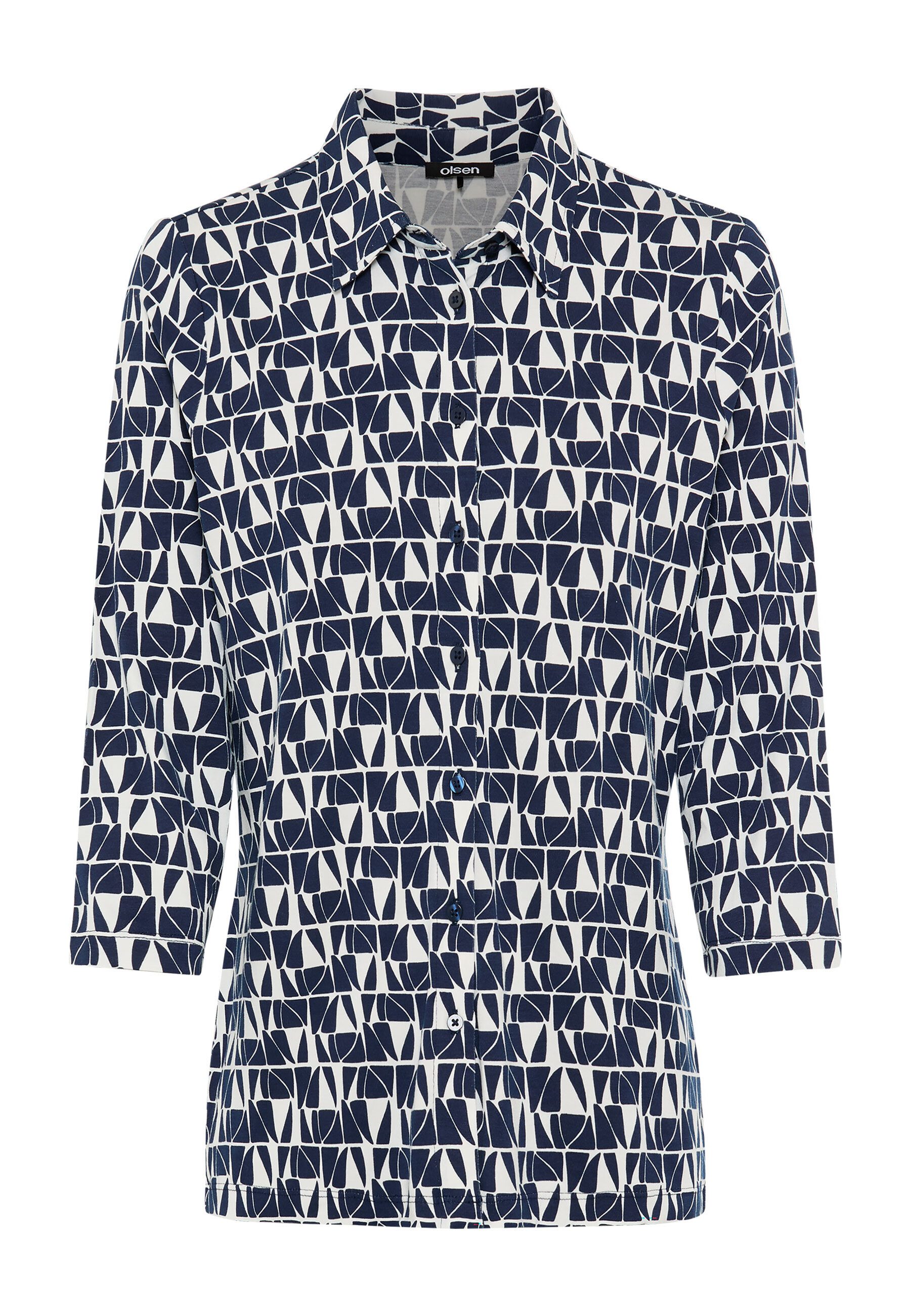 Olsen Hemdbluse Jerseybluse mit Allover-Dessin