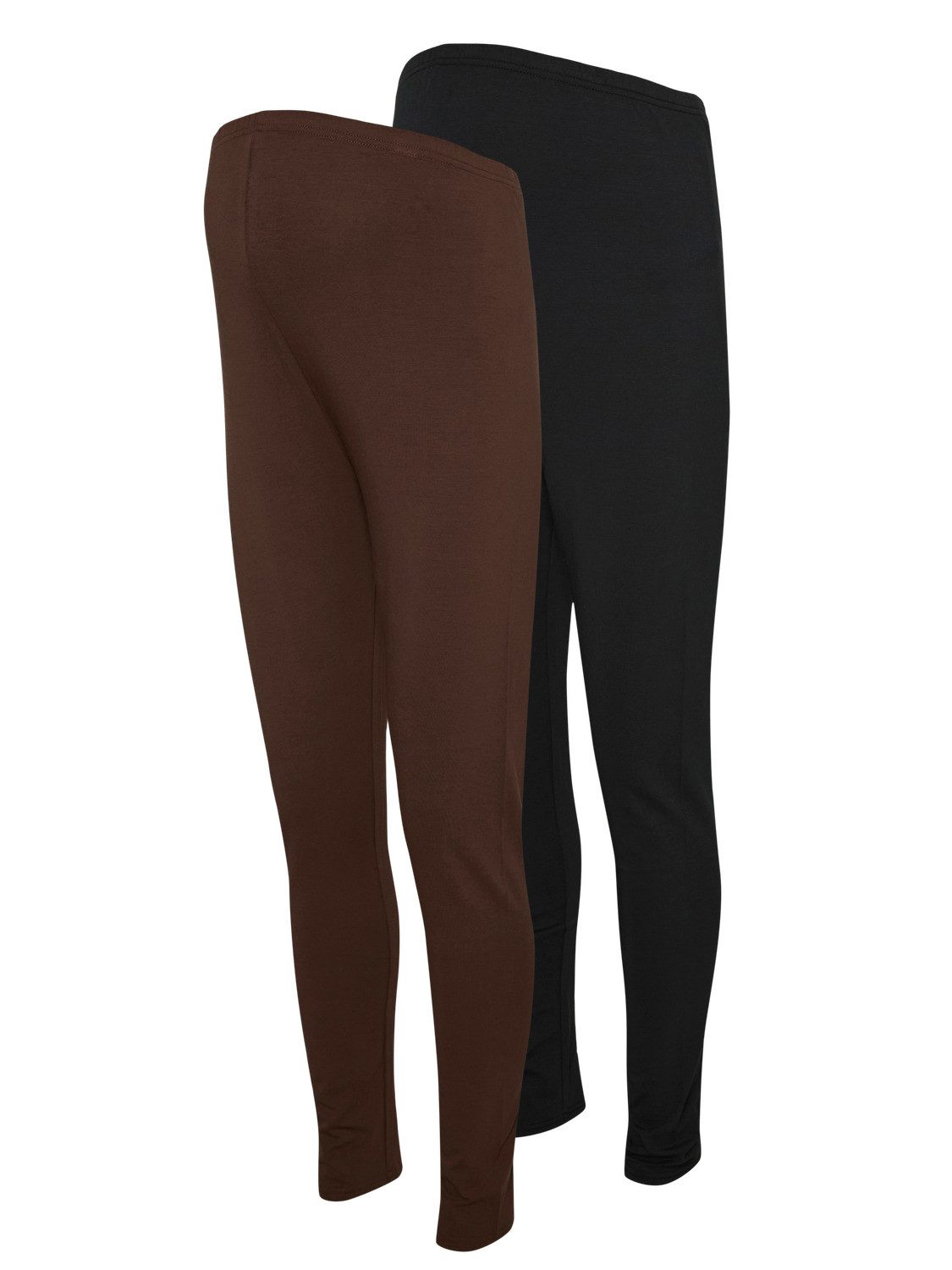 Mamalicious Leggings MLEMMA LONG LEGGING 2-P A. E. NOOS (Packung, 2-tlg) Baumwollmischung, slim fit