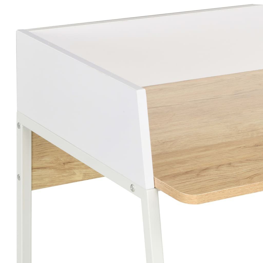 vidaXL Schreibtisch und und 90x60x88 | und Weiß Eiche Schreibtisch cm Weiß Weiß braun braun