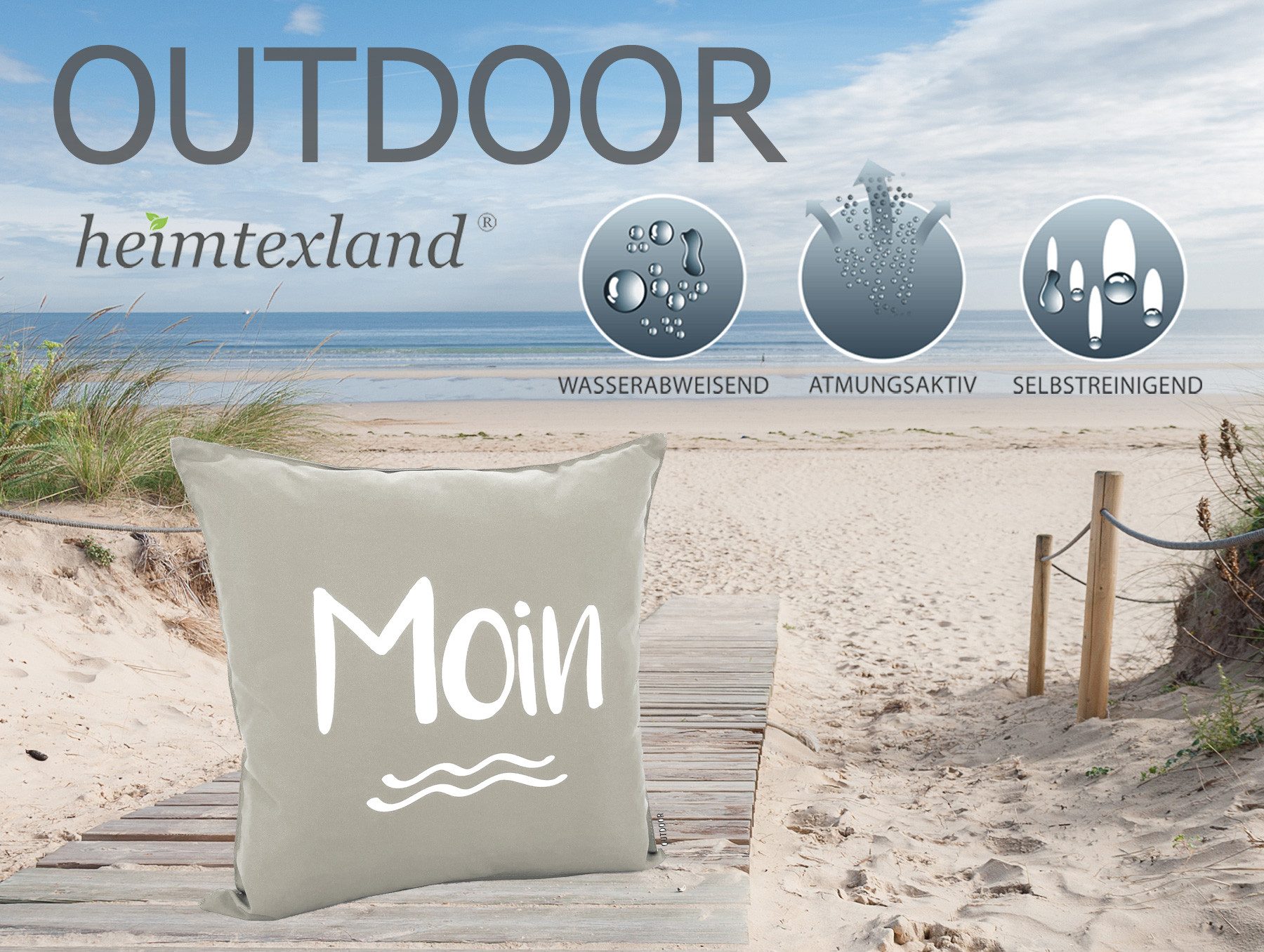heimtexland Dekokissen Outdoorkissen Garten Deko Outdoor Kissen Maritim, schmutz- und wasserabweisend