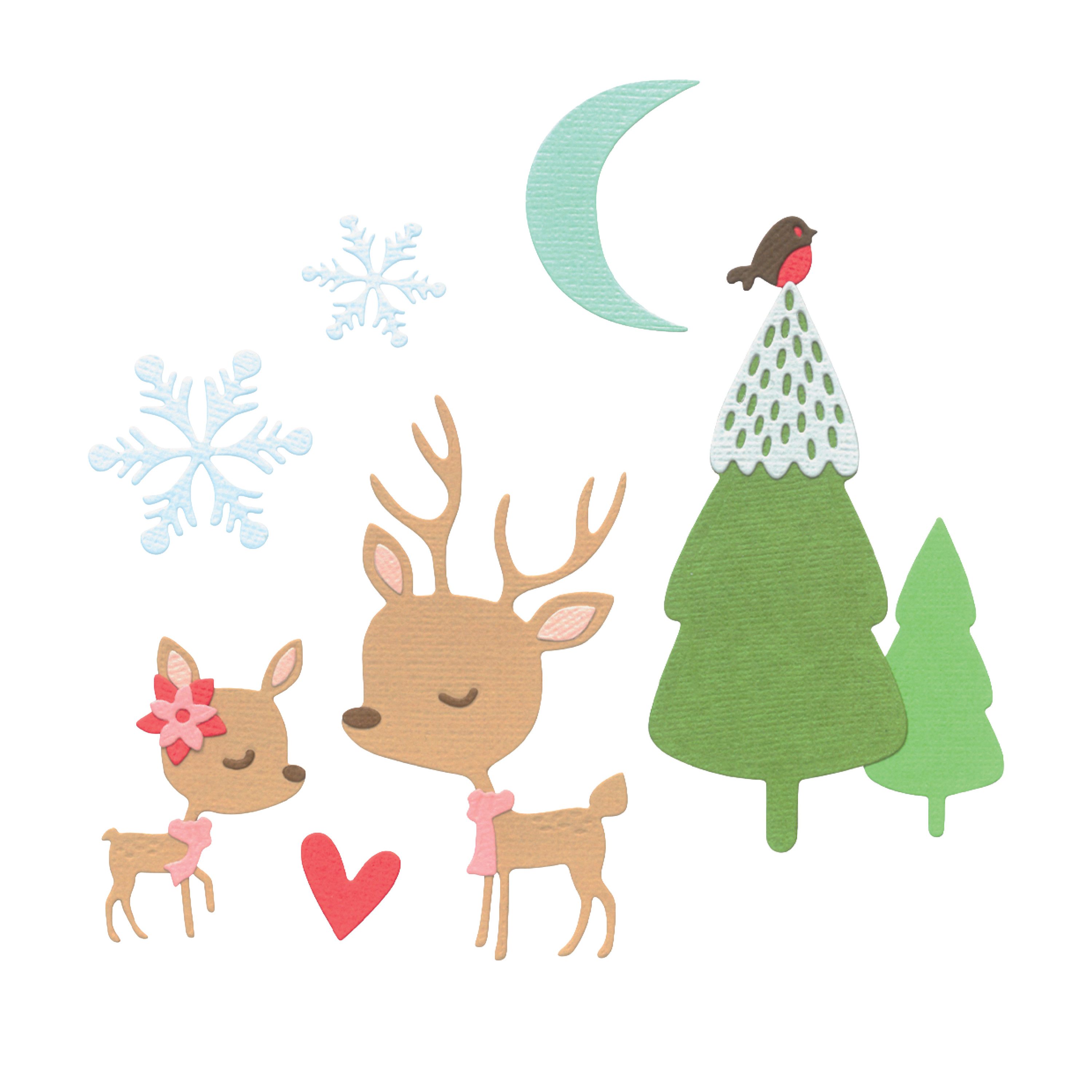 Sizzix Motivschablone Stanzschablone Hello Deer, 12 Teile