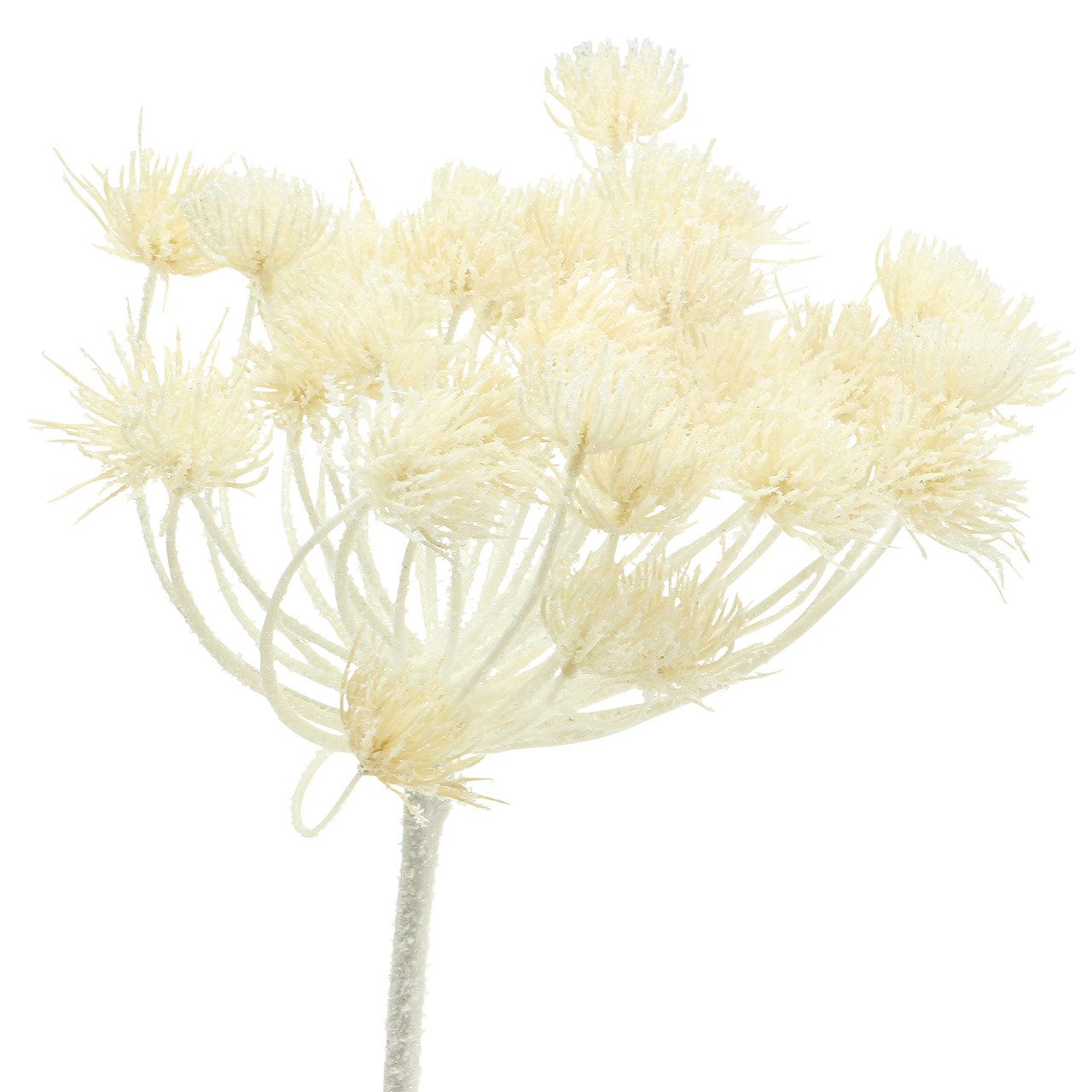 Winterliche Kunstpflanze Dill Weiß beschneit 117cm - Künstliche Winterdeko Blume, Viana, Höhe 58.5 cm