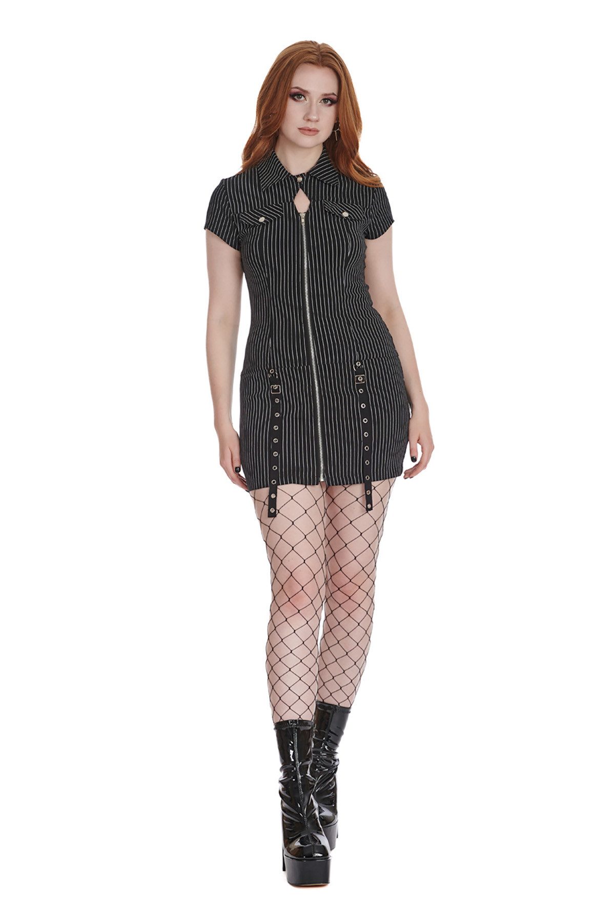 Banned Minikleid Ambrosia Punk Grunge Gothic Goth Pinstripe günstig online kaufen