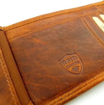 JOCKEY CLUB Geldbörse echt Leder Herren Portemonnaie mit RFID Schutz, klassischer Männer Geldbeutel aus Sauvageleder