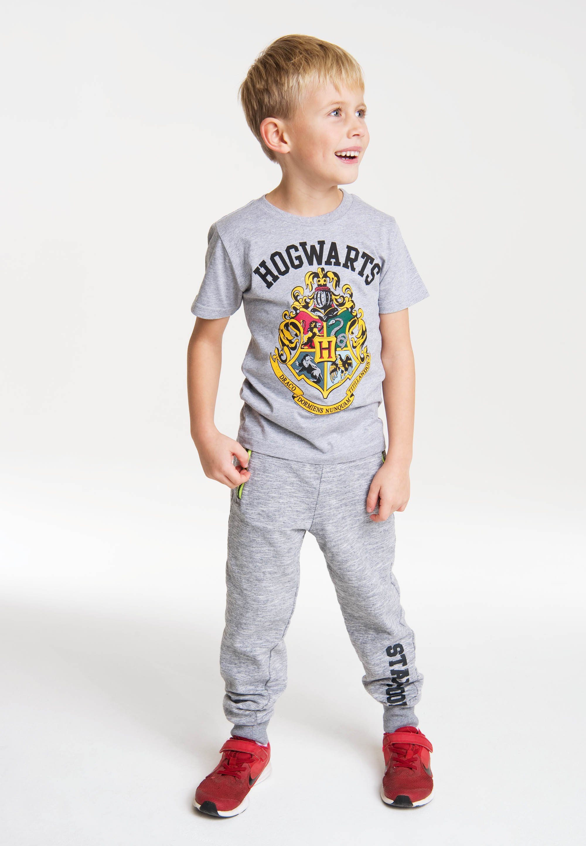 Hogwarts Frontprint mit T-Shirt lässigem LOGOSHIRT