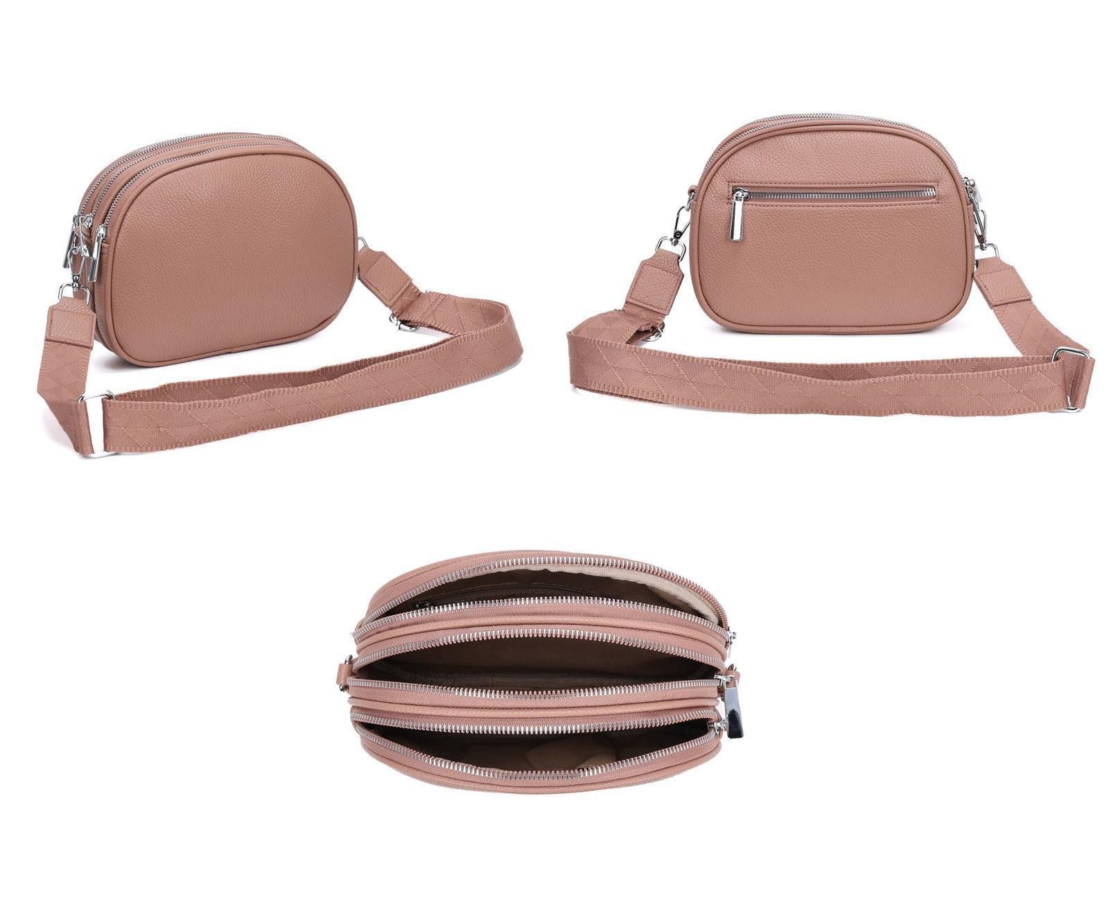 ITALYSHOP24 Schultertasche Damen Tasche Crossbody Handytasche, als Schultertasche, Crossover, Umhängetasche tragbar