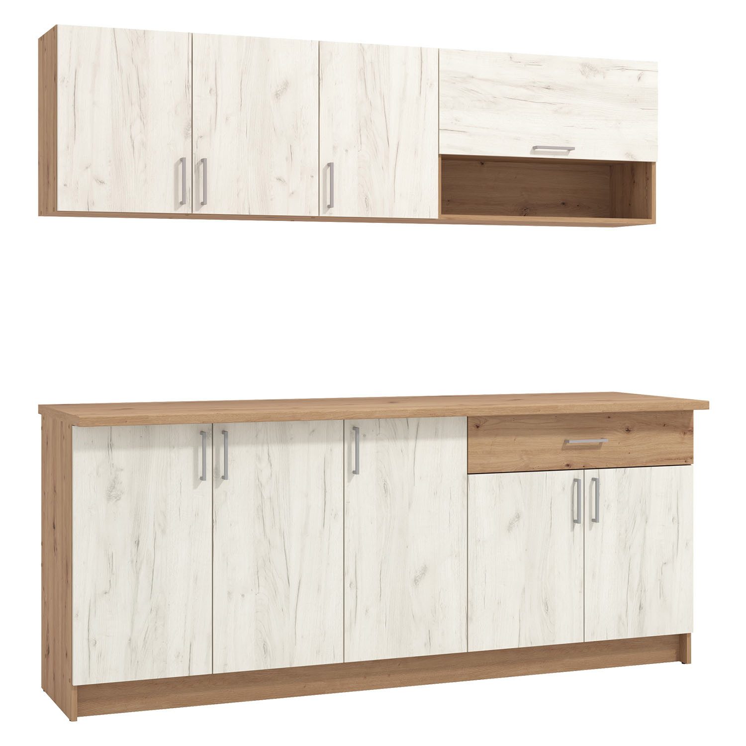 Homestyle4u Küchenzeile 200 cm ohne Geräte günstig online kaufen