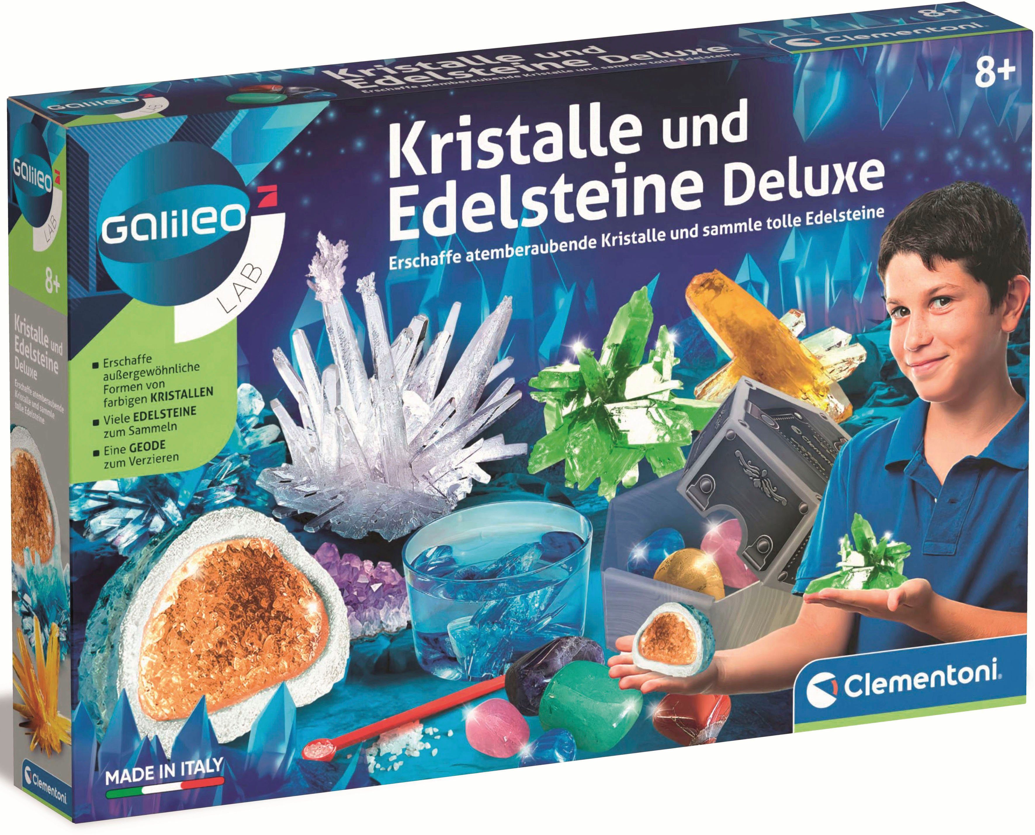 Galileo, Edelsteine Kristalle und Clementoni® Experimentierkasten in Europe Made Deluxe,