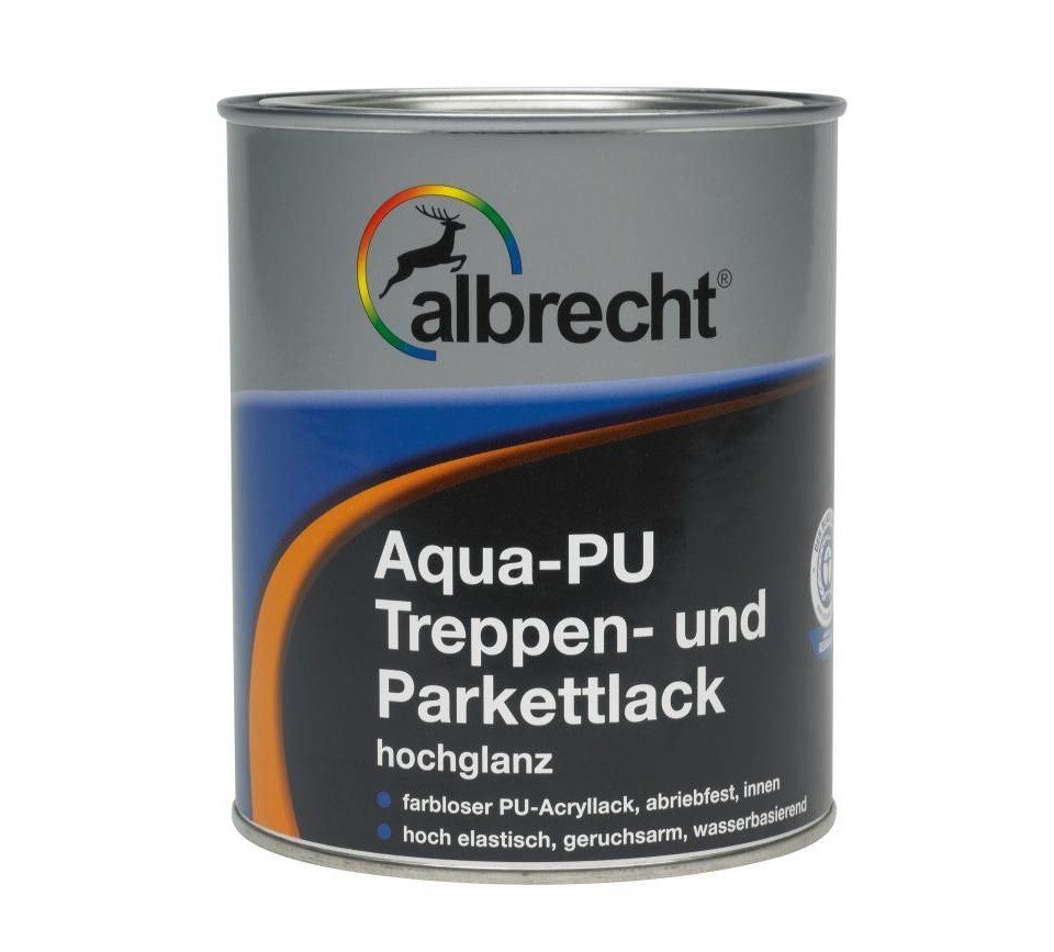 PU-Treppen- Albrecht L Aqua 2,5 und und Parkettlack Parkettlack Treppen- Albrecht