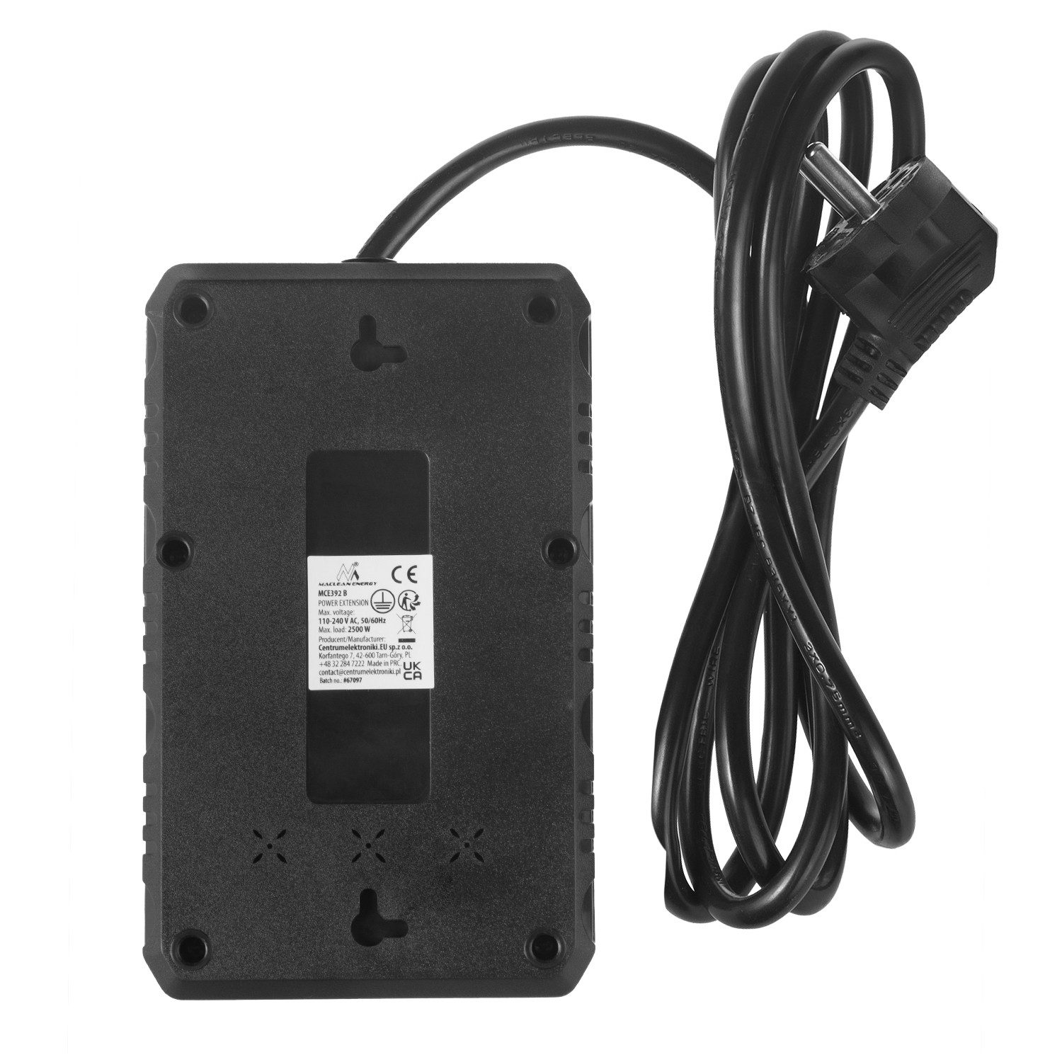 Maclean 4 Steckdosen 2500W 3xUSB Mehrfachsteckdose 4-fach (Kabellänge 1.5 m), 110-240V AC 50/60Hz, 2.1A