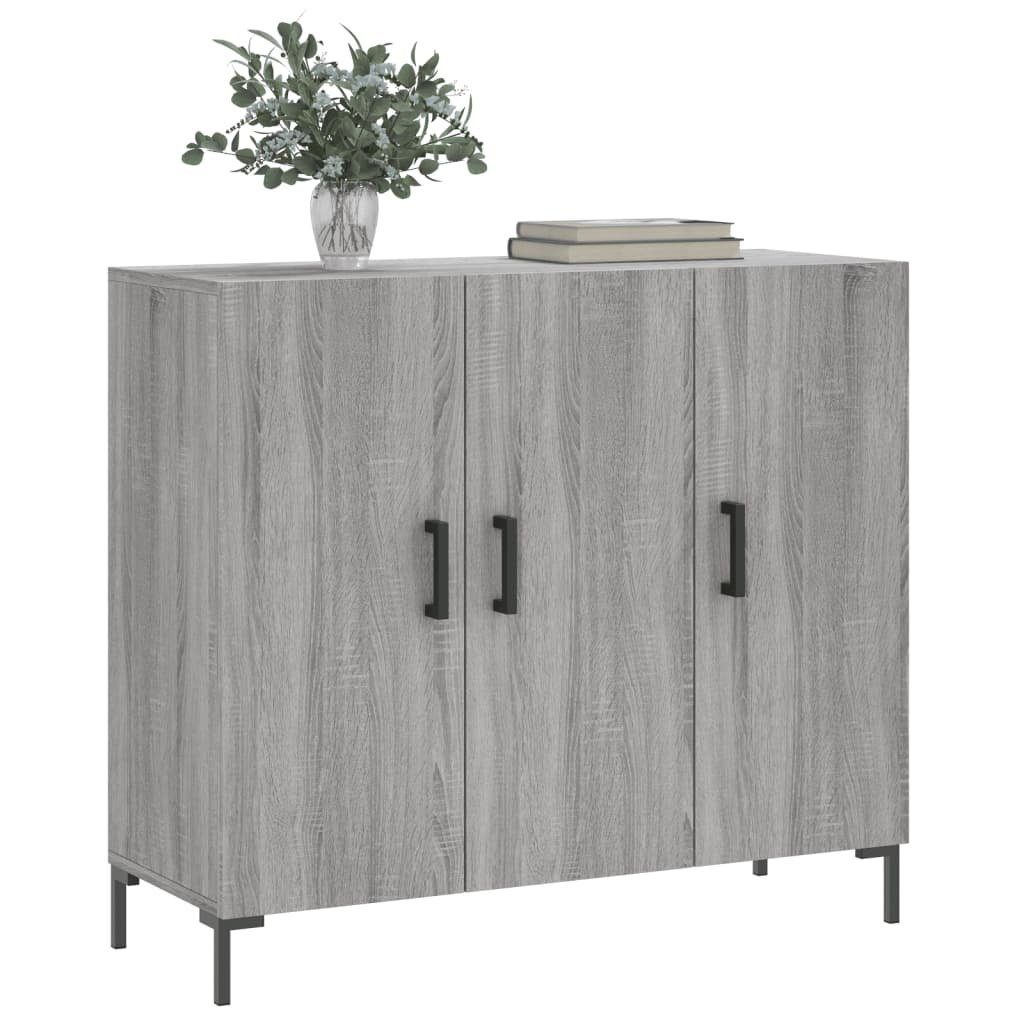 Sideboard 90x34x80 Grau vidaXL St) Holzwerkstoff cm Sideboard (1 Sonoma