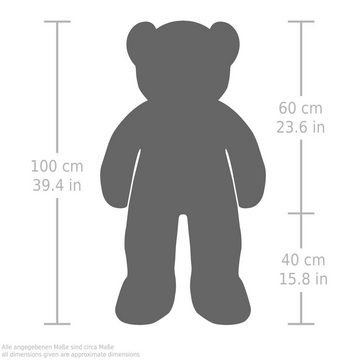 BRUBAKER Kuscheltier XXL Teddybär 100 cm mit Je t'aime Herz (1-St., mit Schleife), großer Teddy Bär, Stofftier Plüschtier