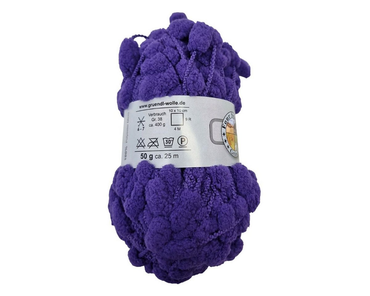 Thumbnail - Gründl Häkelwolle Spirit-Four Seasons Strickwolle 50g Pompomgarn, Noppengarn Häkelwolle, 60 m (kuschelweich, 1 Knäuel), ...