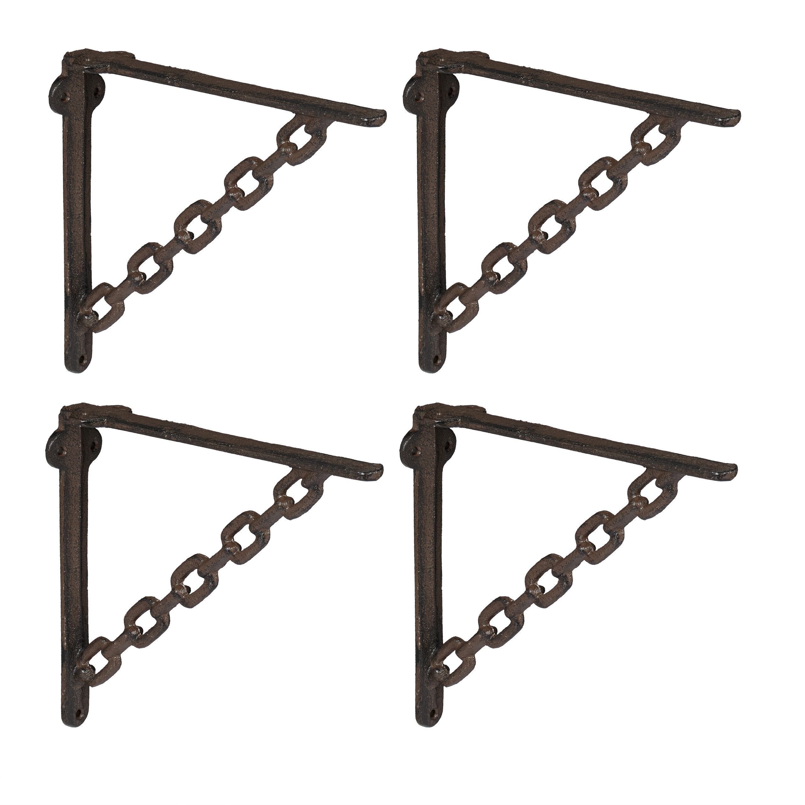 relaxdays Wandregalhalter Regalwinkel 4er Set Ketten-Design, günstig online kaufen