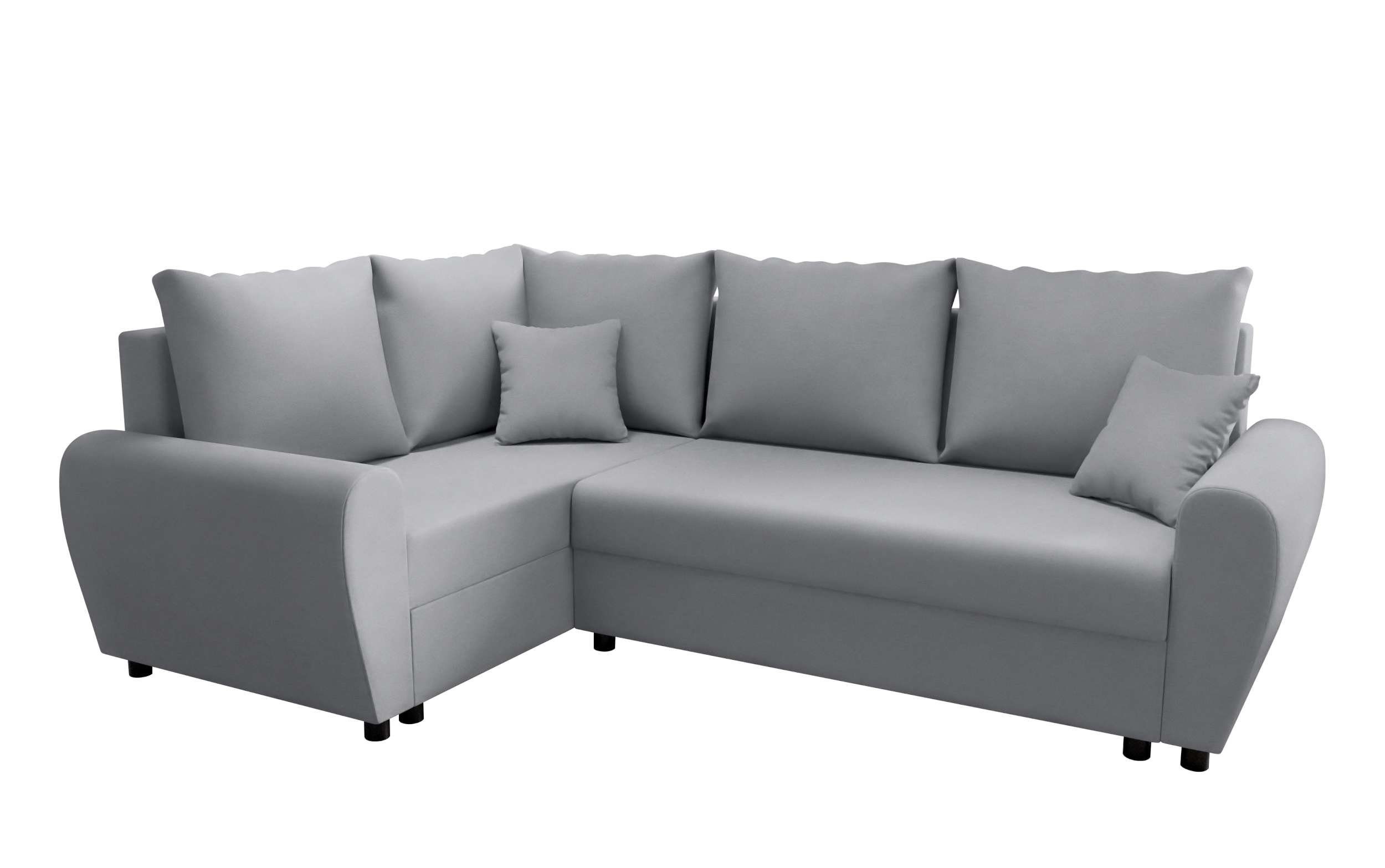Ecksofa mit Modern Design L-Form, mit Bettfunktion, Bettkasten, Eckcouch, Valence, Sitzkomfort, Sofa, Stylefy