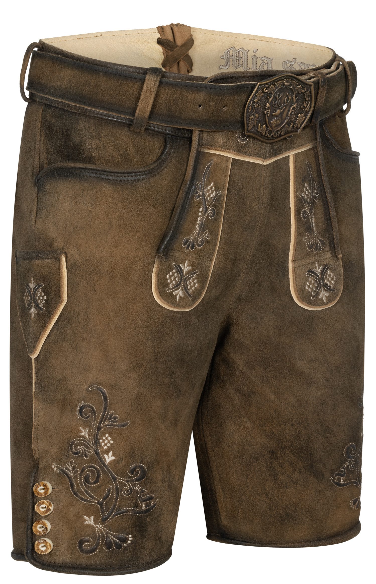 Nübler Trachtenlederhose Lederhose Mondsee in Mocha von Nübler