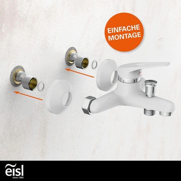 Eisl Wannenarmatur SPEED Mischbatterie Badewanne, Wasserhahn Bad, Wannenarmatur in Weiß/Chrom