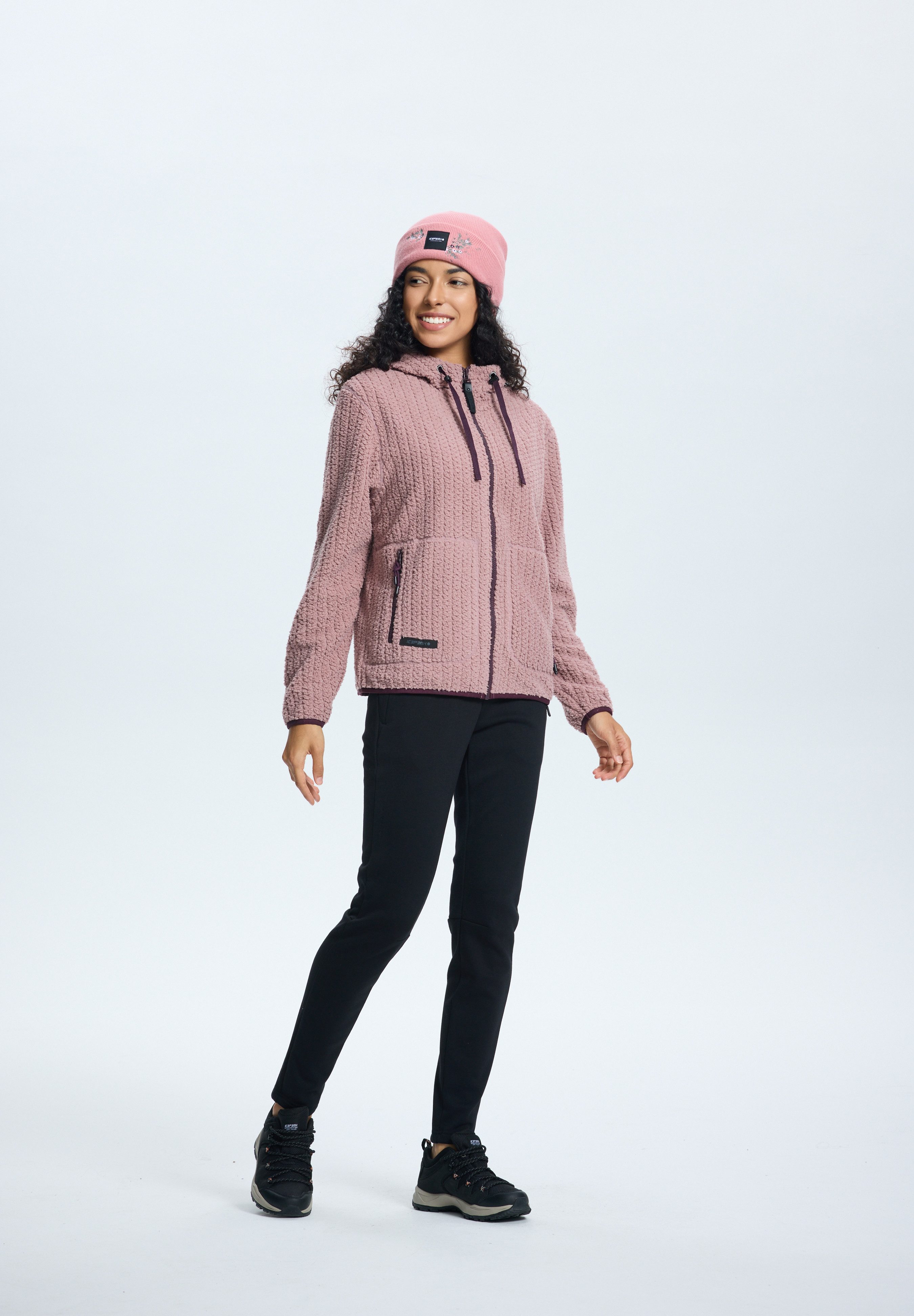 Icepeak Strickfleecejacke ICEPEAK AALET mit fester Kapuze und Kordelzügen, günstig online kaufen