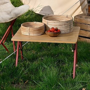 boho living® Campingtisch Bamboo Bambus (Beistelltisch), klappbar, inkl. Tragetasche
