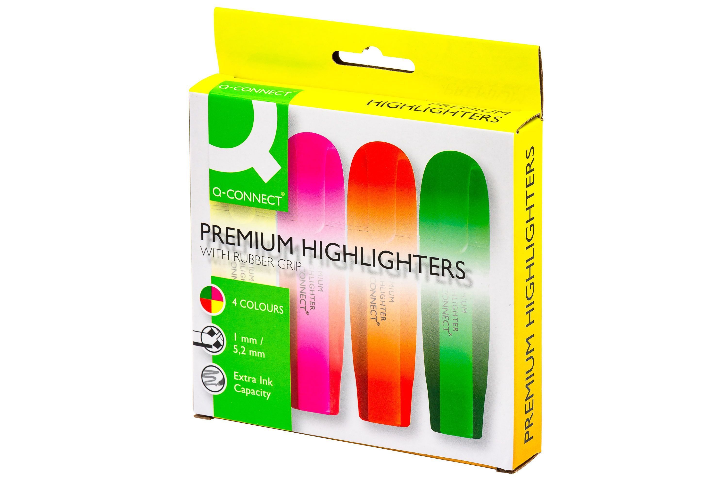 Marker Q-Connect® KF16041 Textmarker Premium - ca. 2 - 5 mm, 4-er Pack