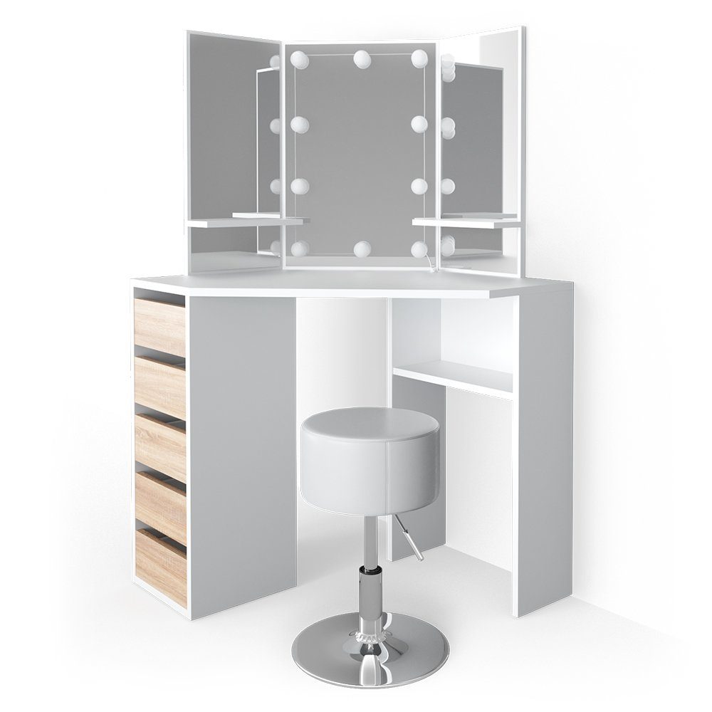 Vicco Schminktisch Arielle, Weiß/Sonoma, 110 cm günstig online kaufen