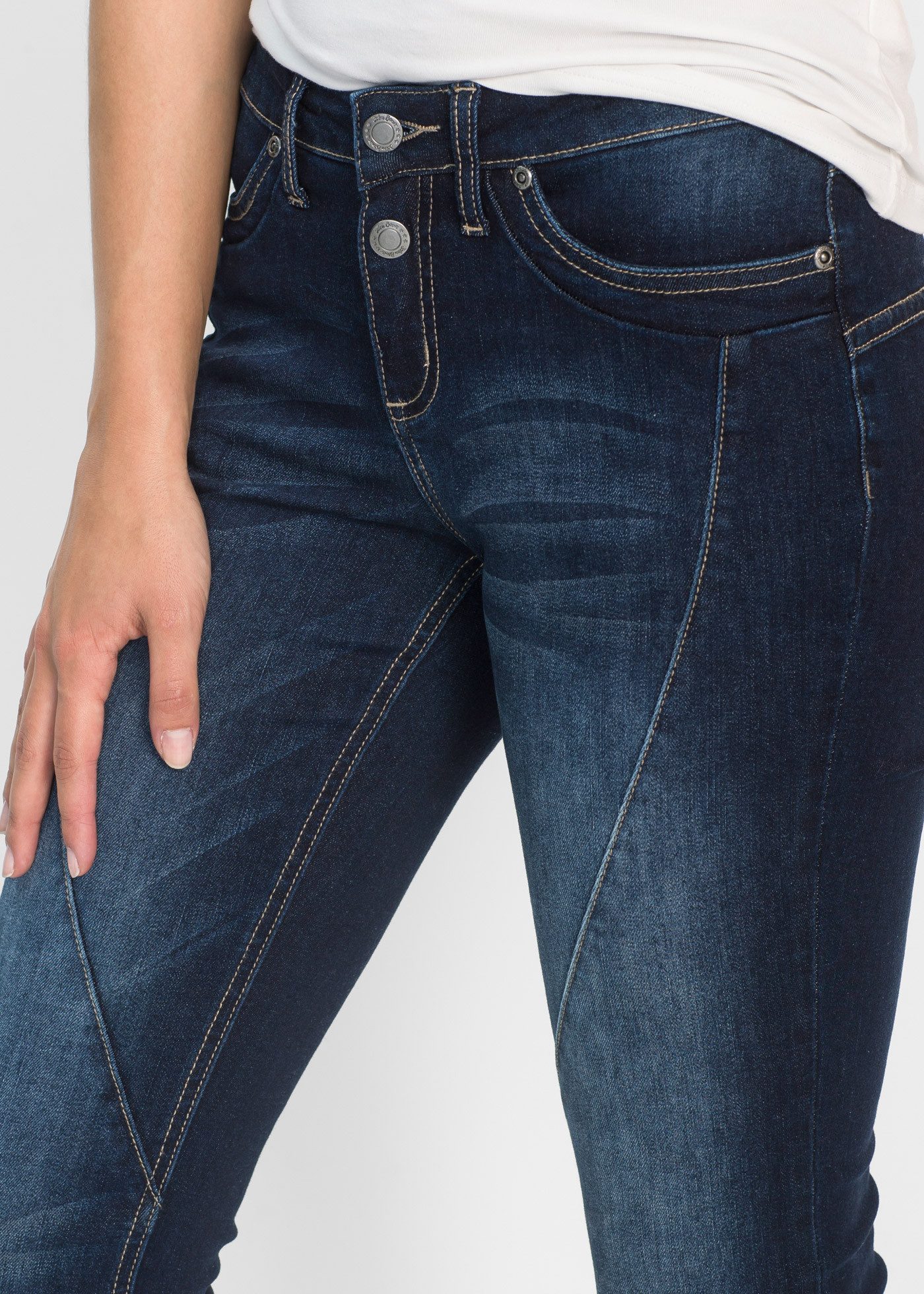 bonprix Bootcut-Jeans Regular Fit, mit Teilungsnaht an der Vorderseite