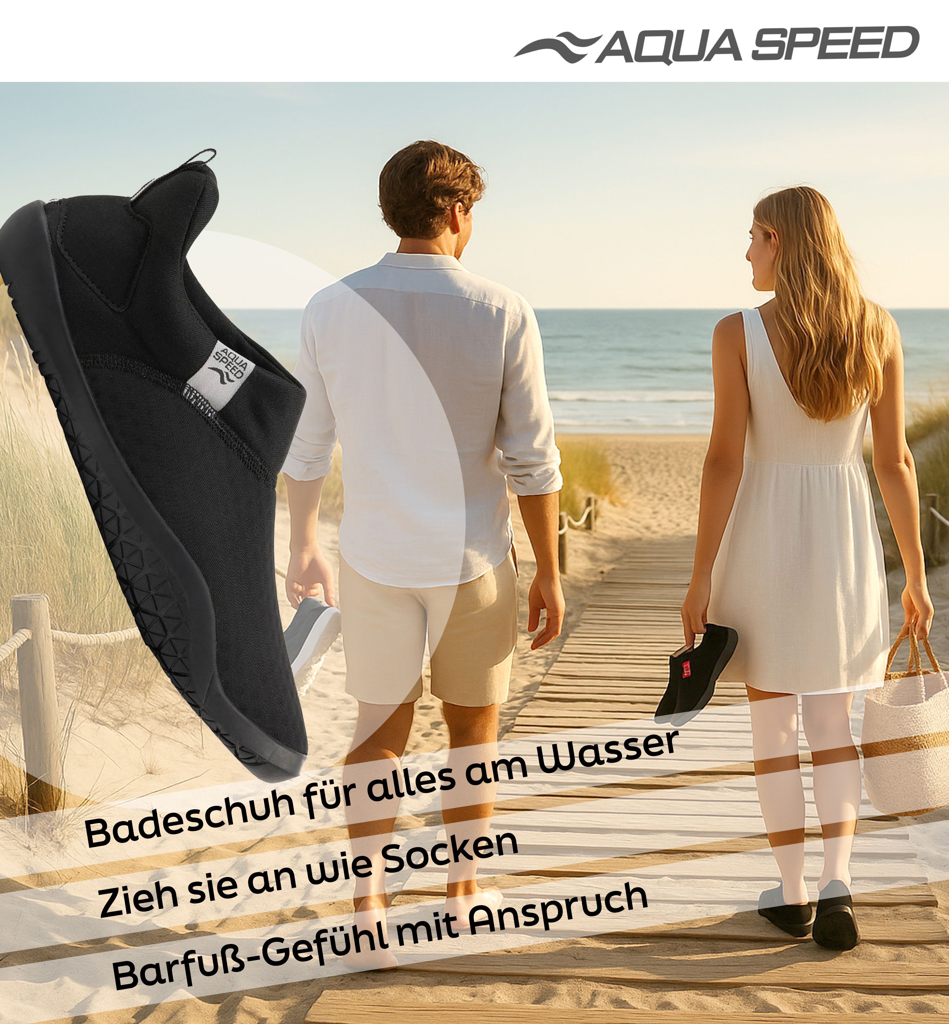 Aqua Speed Aqua Speed Lagarto Aquaschuhe Gr. 46 – Herren Badeschuh mit Mikrotuch Wasserschuh (Hochwertige Herren Wasserschuhe – Für See, Meer & Garten) Herren Wasserschuhe inkl. Mikrofaserhandtuch – Sicher & stilvoll
