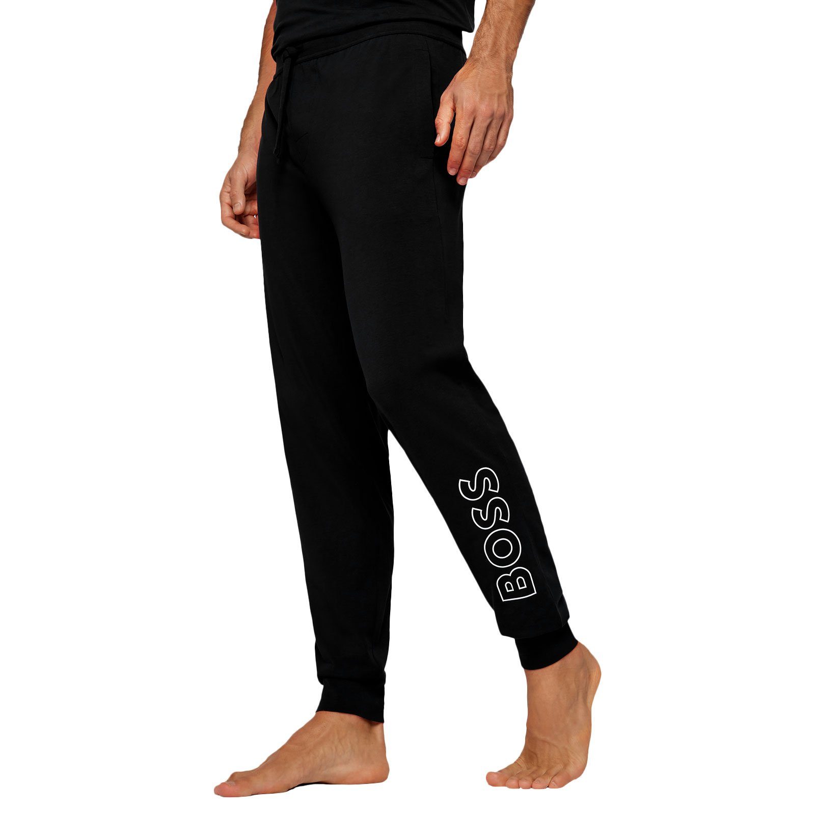 002 mit Jogginghose black Pants Identity BOSS Outline-Logo