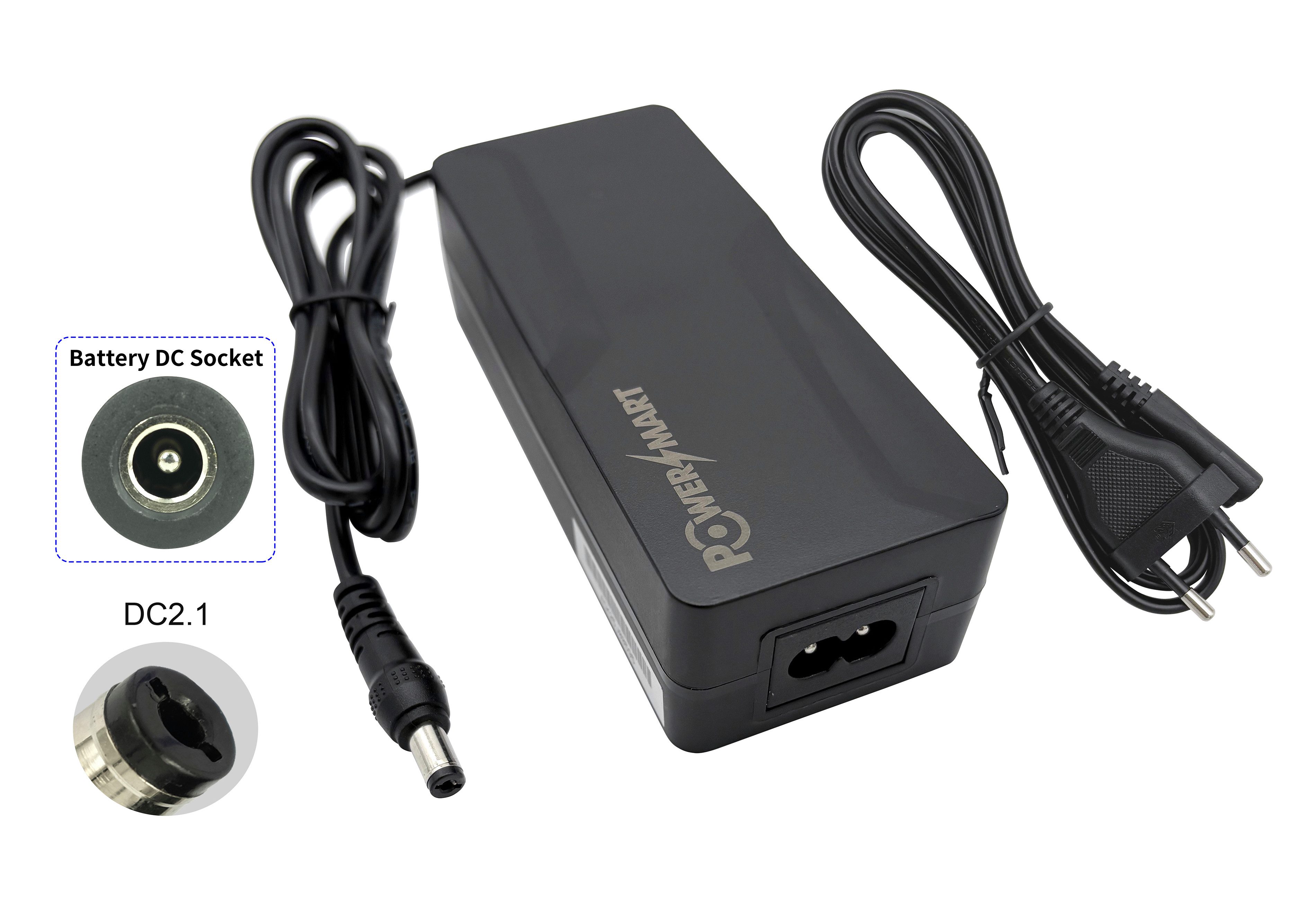 PowerSmart Batterie-Ladegerät (AC Adapter Netzteil Ebike Akku Ladegerät für 36V Pedelec)