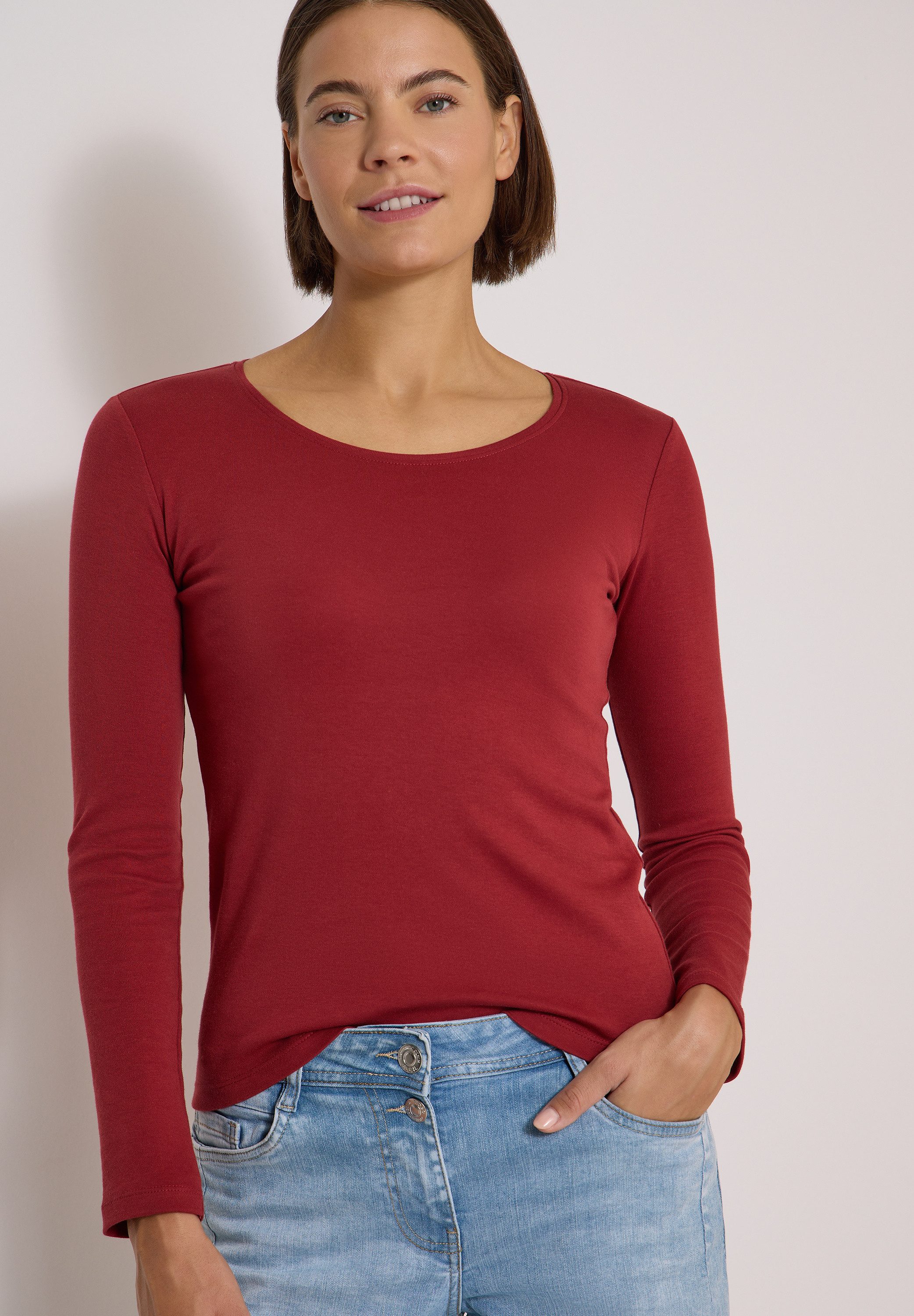 CECIL Langarmshirt aus reiner Baumwolle