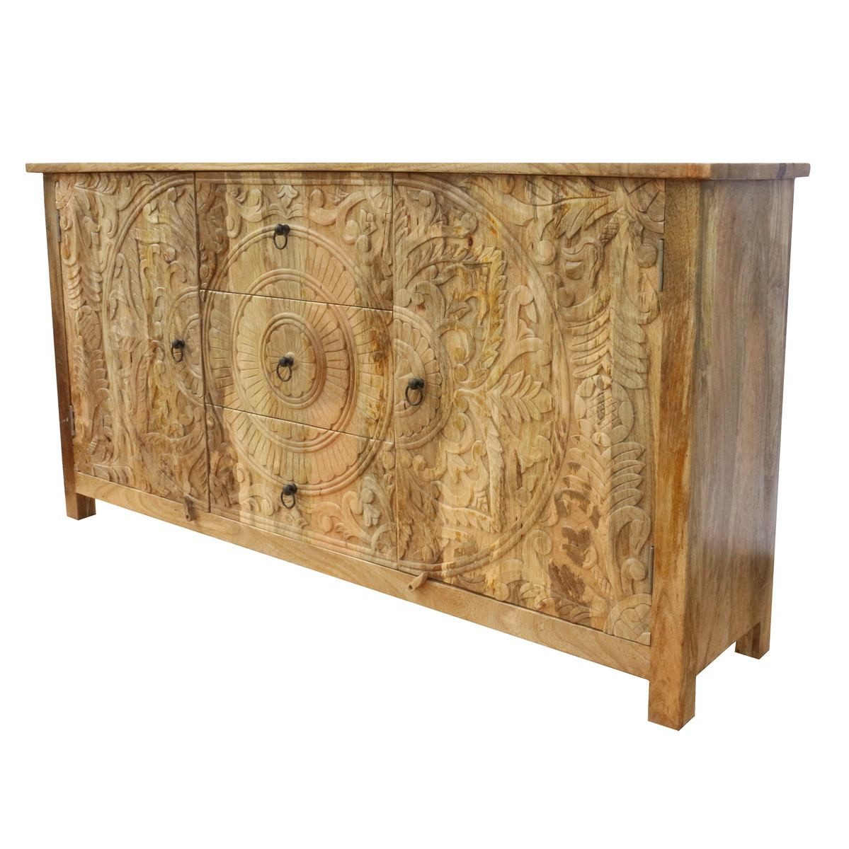 Oriental Galerie Unterschrank Indien Sideboard Nanda Natur 180 cm