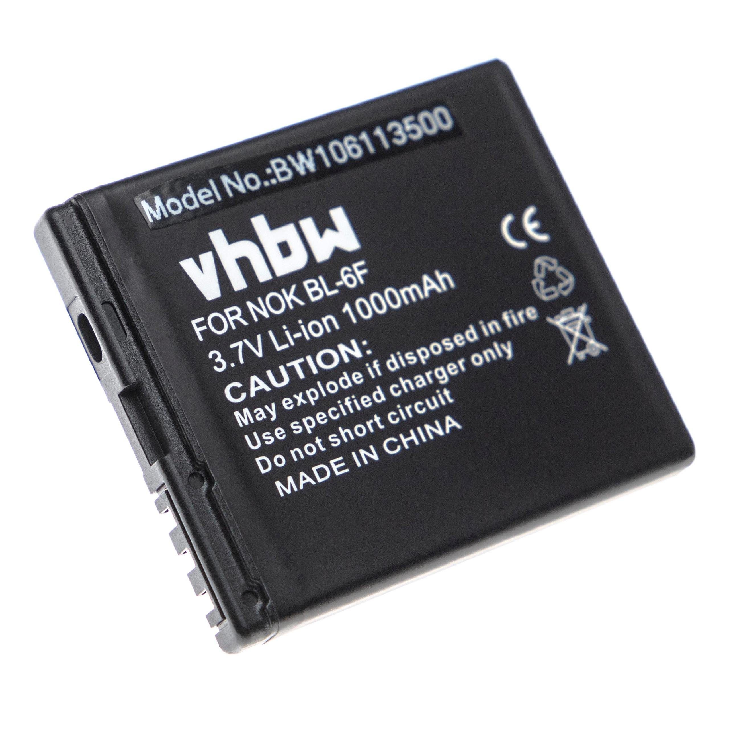 vhbw kompatibel mit Nokia N78, N95 8GB, N79 Smartphone-Akku Li-Ion 1000 mAh (3,7 V)