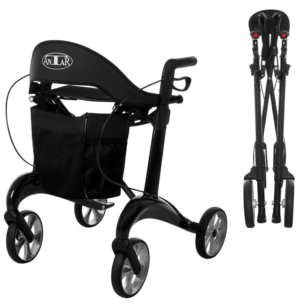 Antar Rollator Carbon ultraleicht 5,5 kg, Softreifen – faltbar und belastbar