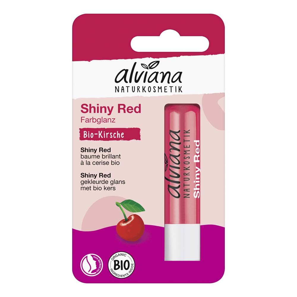 alviana Lippenpflegestift Lippenpflegestift - Shiny Red mit Kirsche 4,5g
