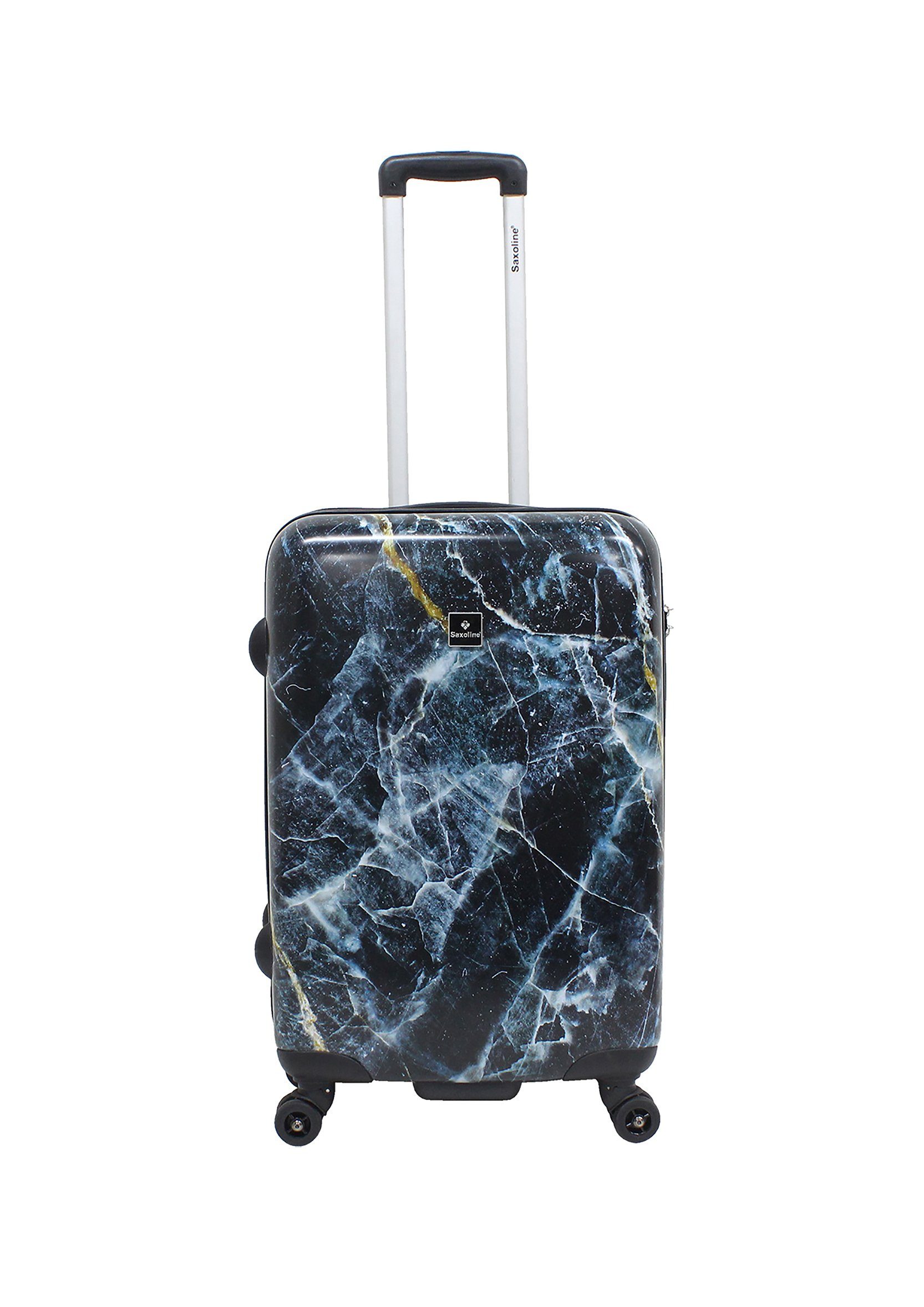 Saxoline® Koffer Marble, mit integriertem Zahlenschloss, und ausziehbarem Teleskopgestänge Mit Tragegriffen zwei