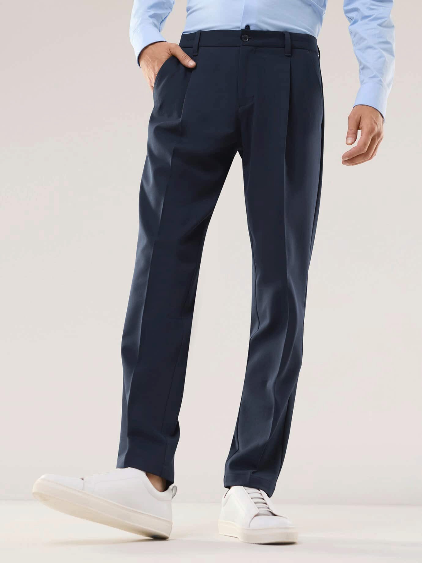 Walbusch Anzughose Herren Anzug Hose mit Bundfalte Modern Fit elastischer Bund, modern, Kurzgröße