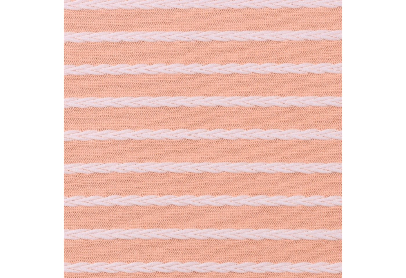 Thumbnail - larissastoffe Stoff Jacquard Jersey Stoff Streifen Zopfmuster, Swafing apricot, Meterware, 50 cm x 160 cm überbreit