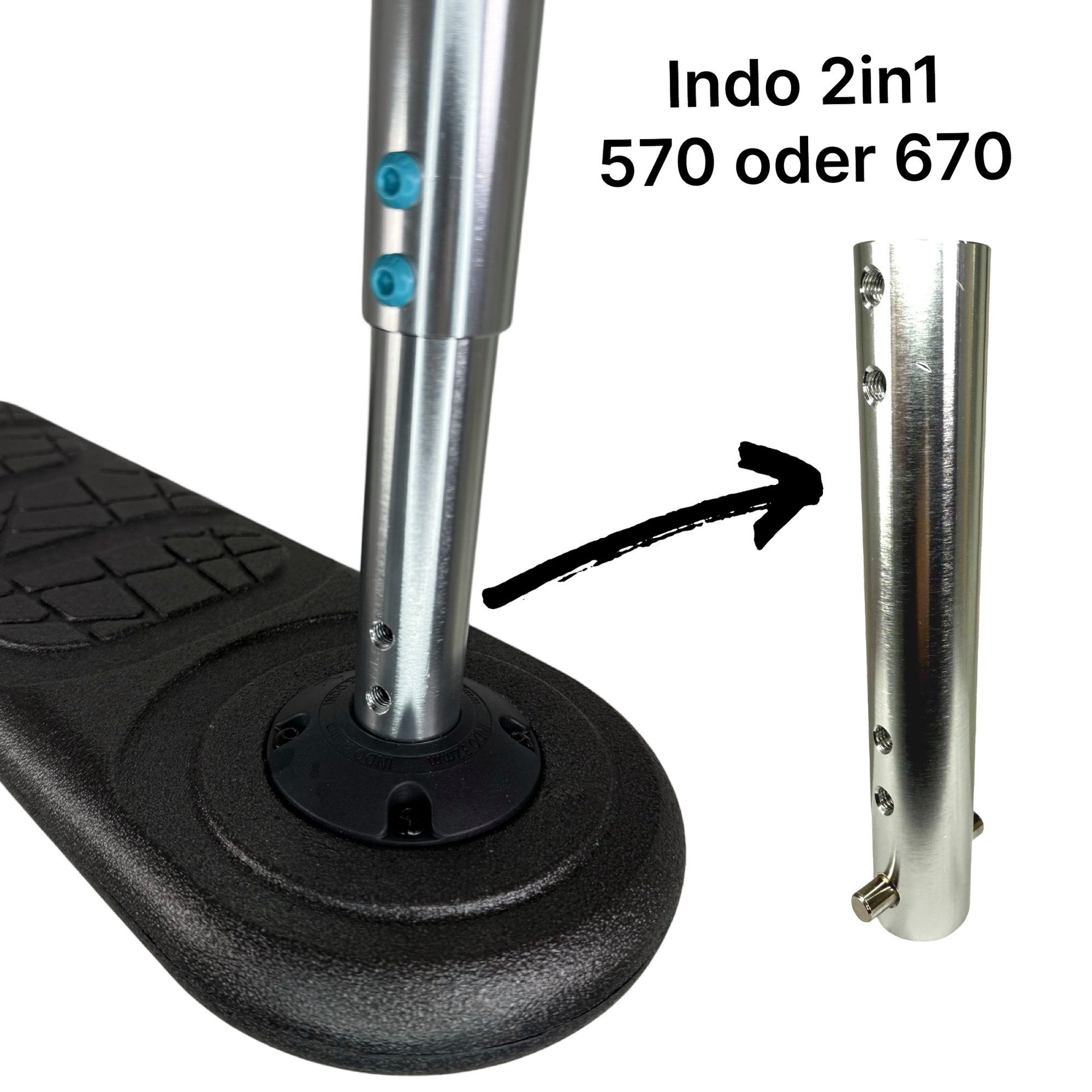 INDO Stuntscooter Indo Kickstarter Trampolin Stunt-Scooter Trick Trainer H=62-72cm