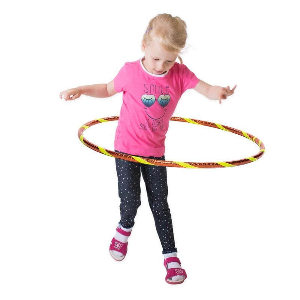 Hoopomania Hula-Hoop-Reifen Funny Kinder Hula Hoop, Ø70cm, Orange-Gelb (Neon)