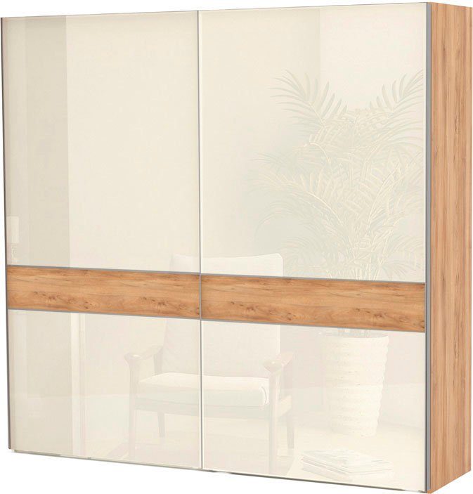 OTTO home Schwebetürenschrank Gala, wahlweise mit oder ohne Spiegel, 230x65x224cm, FSC-zertifiziert (mit 12 Einlegeböden und 4 Kleiderstangen) UV lackiert, kratzfest, hochglänzend, Soft-Close Funktion
