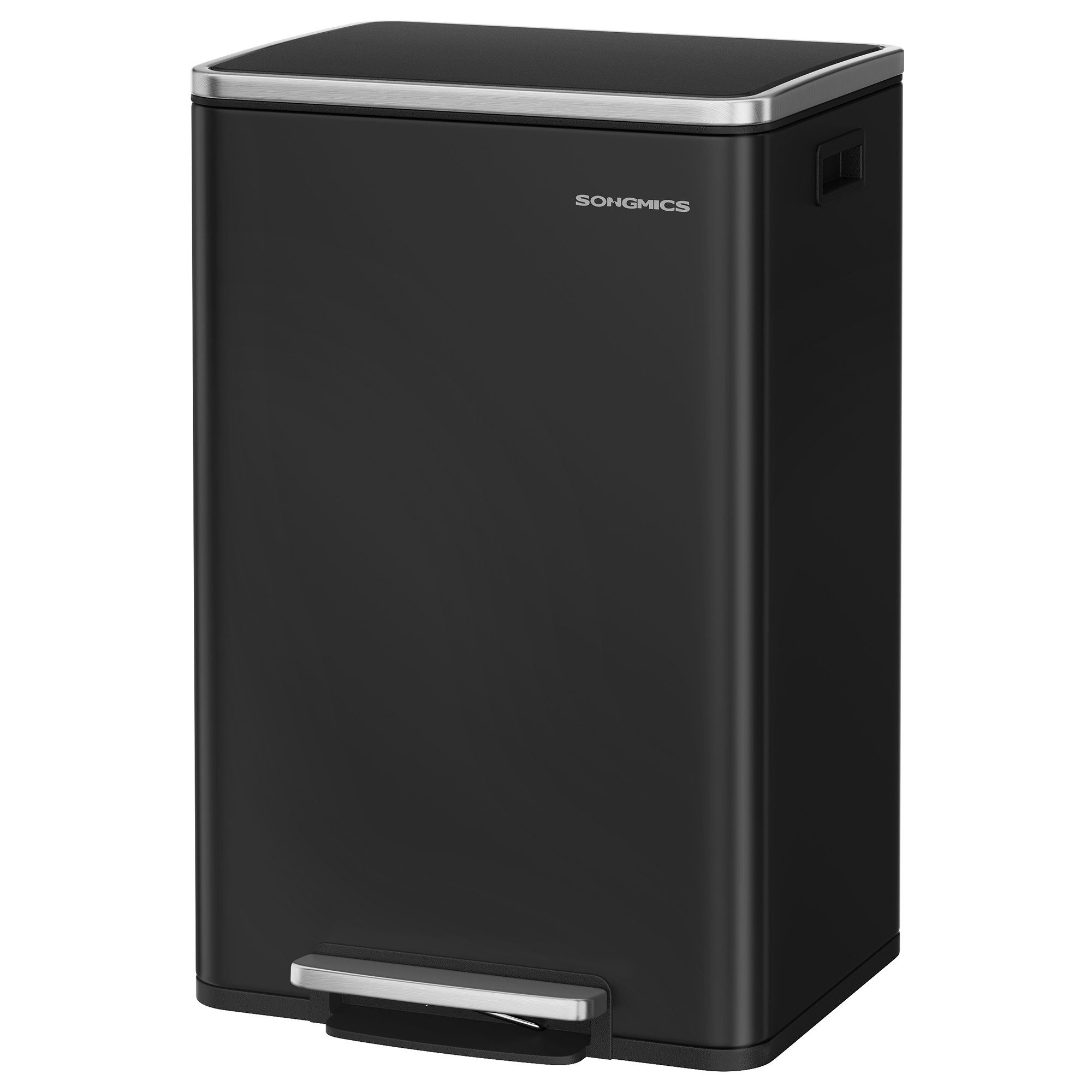 SONGMICS Mülleimer Abfalleimer, Mülleimer 50 L, 15 Müllsäcke, Stahl, herausnehmbarer Inneneimer
