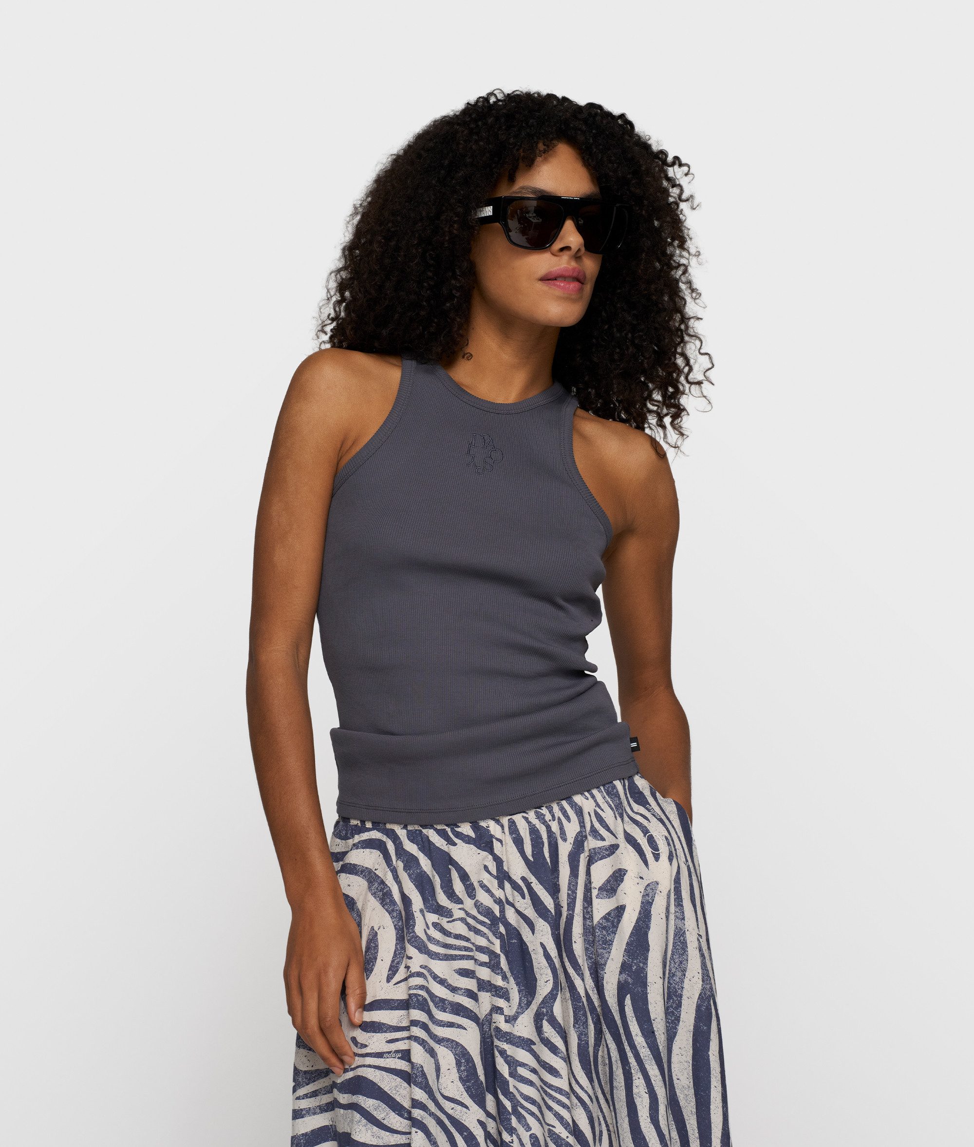 T-Shirt tank top rib 1335 steel blue