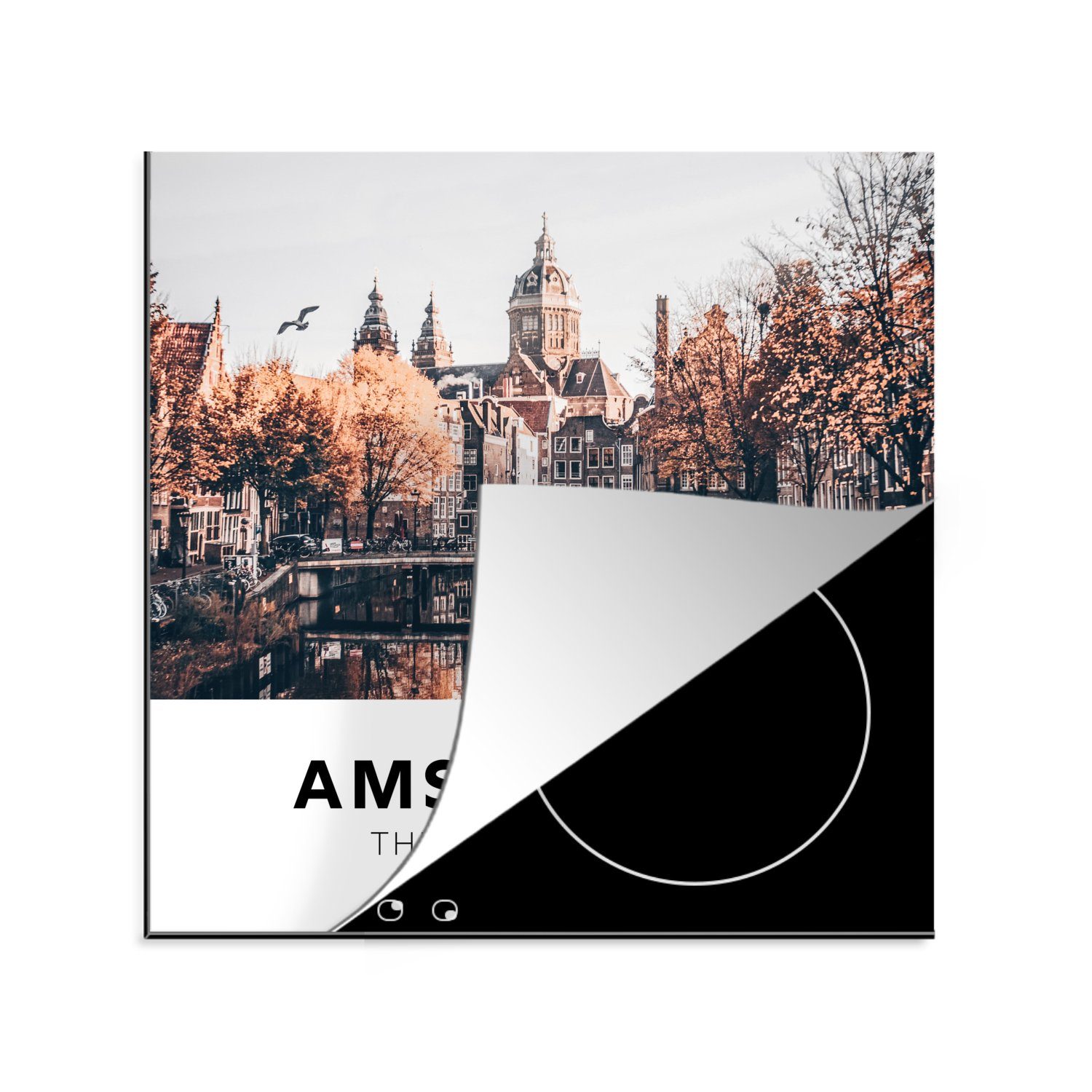 MuchoWow Herdblende-/Abdeckplatte Amsterdam - Niederlande - Aufschwung, Vinyl, (1 tlg), 78x78 cm, Ceranfeldabdeckung, Arbeitsplatte für küche