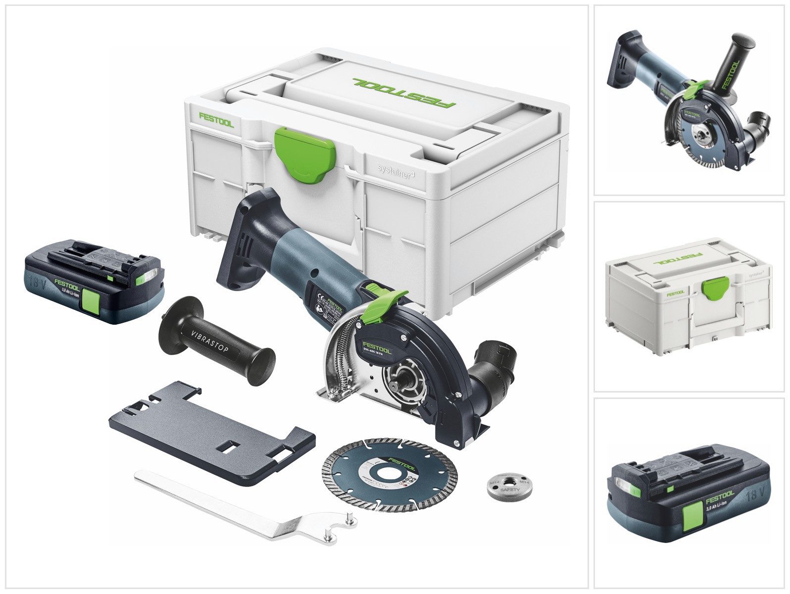 FESTOOL Akku-Trennschleifer DSC-AGC 18-125 FH EB-Basic Akku Freihandtrennsystem 18 V 125 mm Brush