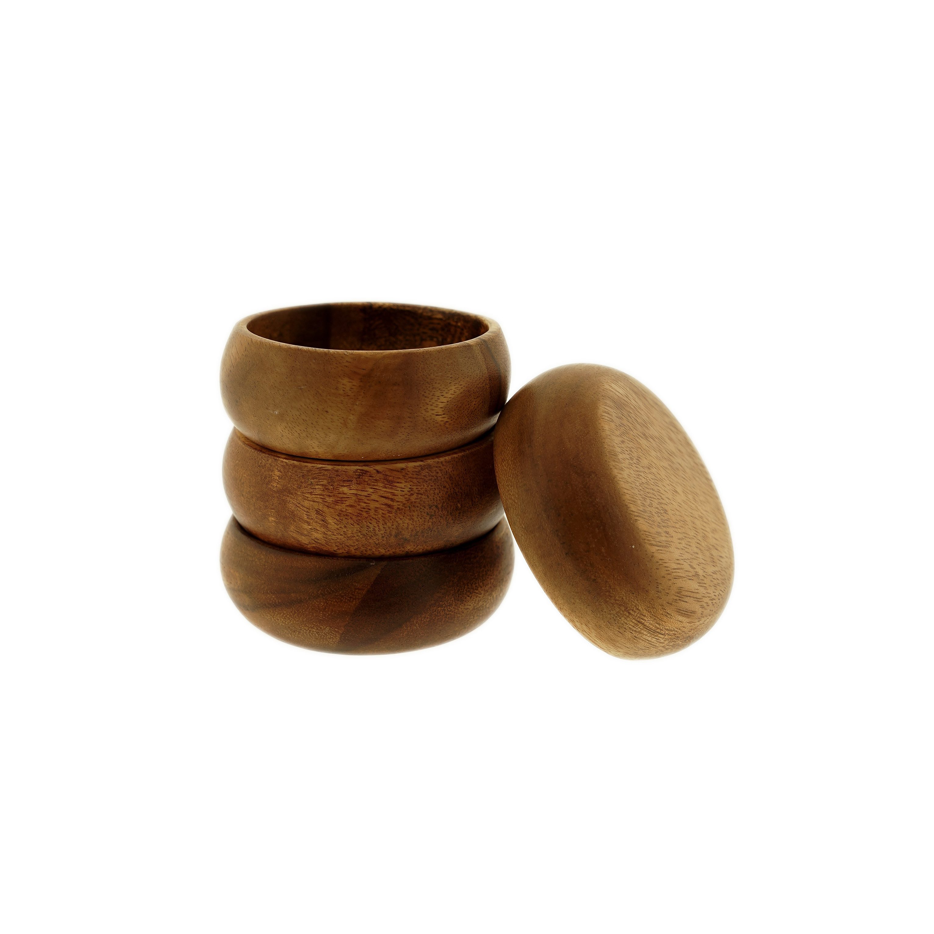 Almina Schale, Akazienholz, (4-tlg), langlebig & vielseitig einsetzbar, ø10 x 4 cm