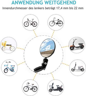 Houhence Fahrradreflektor 1 Stück Fahrradspiegel 360°Drehbar Lenkerspiegel Fahrradreflektor