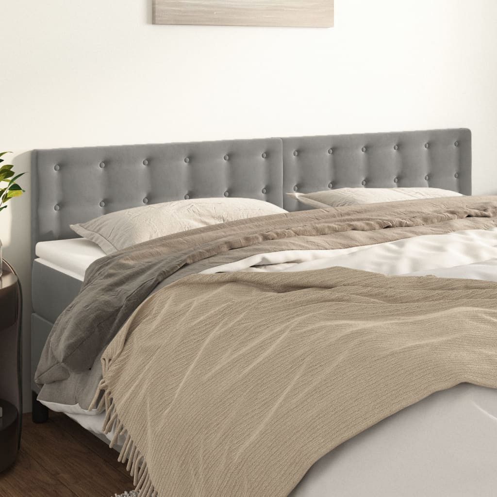 vidaXL Bett Kopfteile Hellgrau 200x5x78/88 cm Samt (1-tlg)
