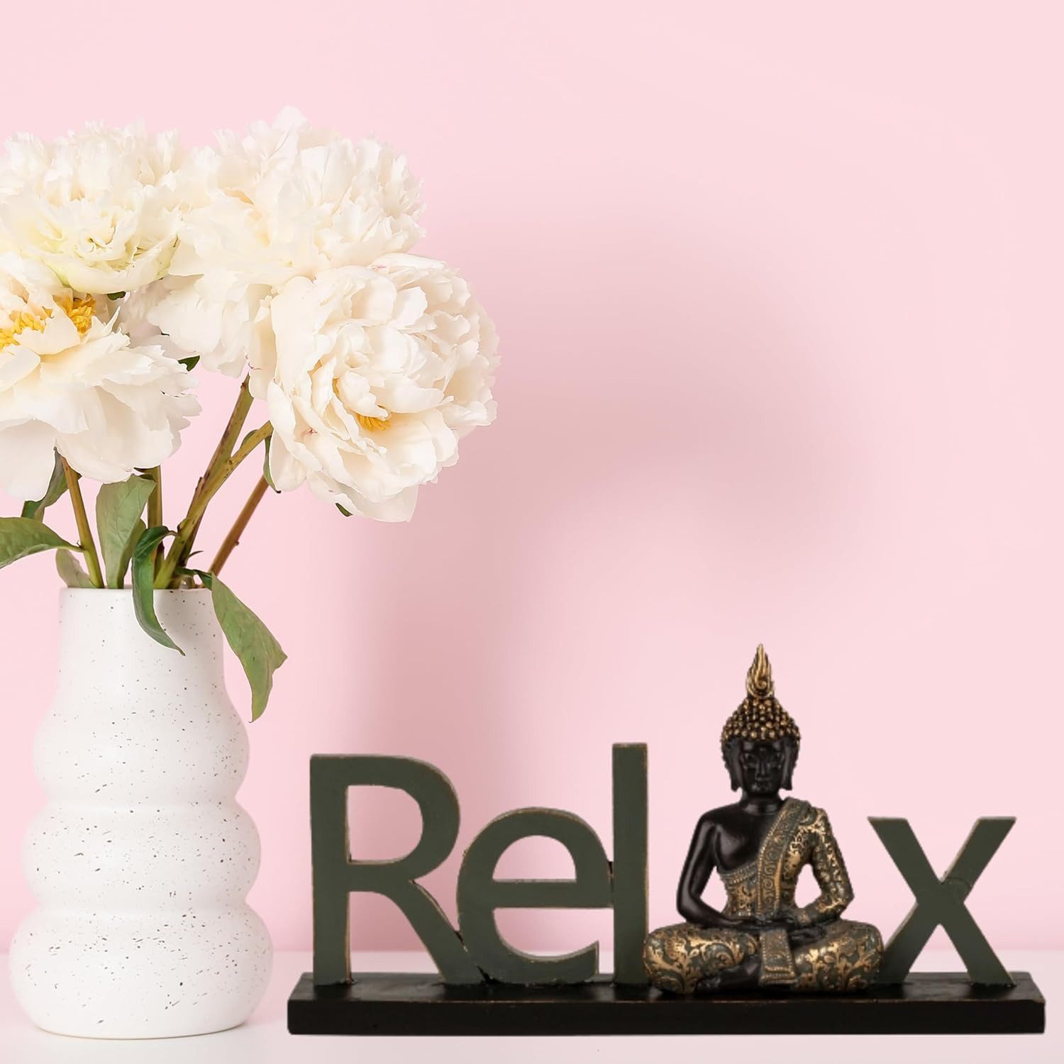 MF Buddhafigur Dekorativer Schriftzug Relax mit günstig online kaufen
