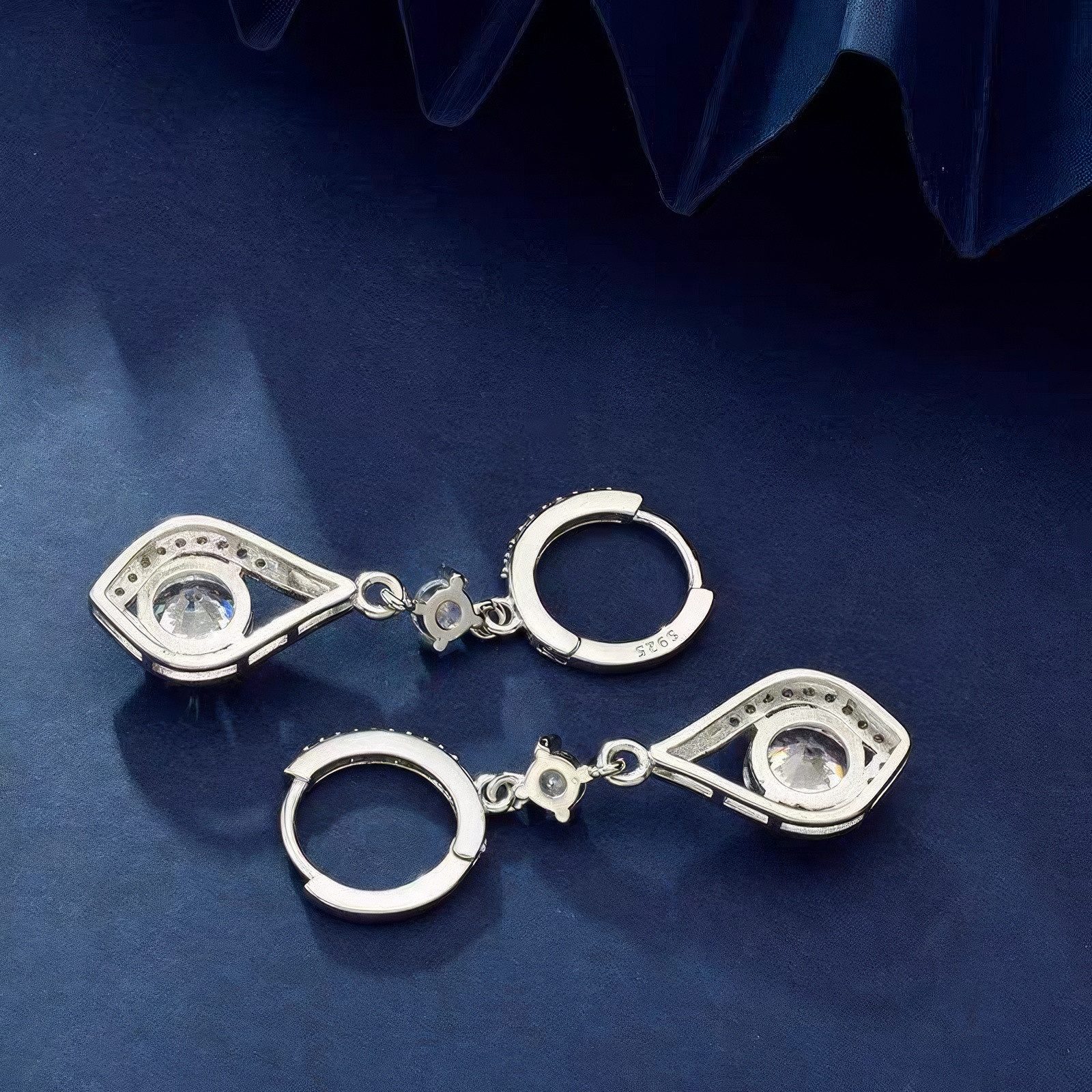 Jumpeak Paar Ohrhänger ohrringe damen, gold ohrringe damen 585 echtgold, lange ohrringe hängend, 0.5ct ohrringe modeschmuck, ohrringe hochzeit, weißgold ohrringe