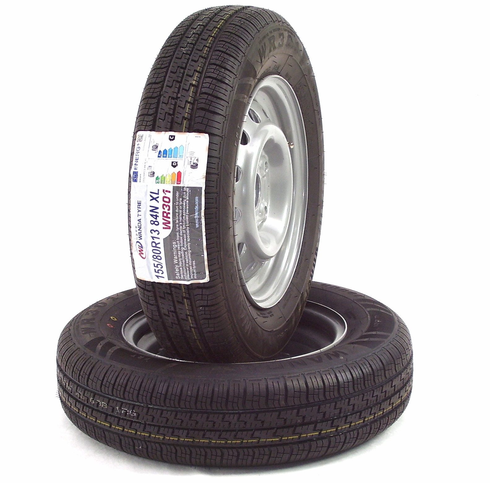 Apex Anhänger 2 x Komplettrad Anhängerrad Reifen 155/80R13 84N 100x4 TB129, 1-tlg.